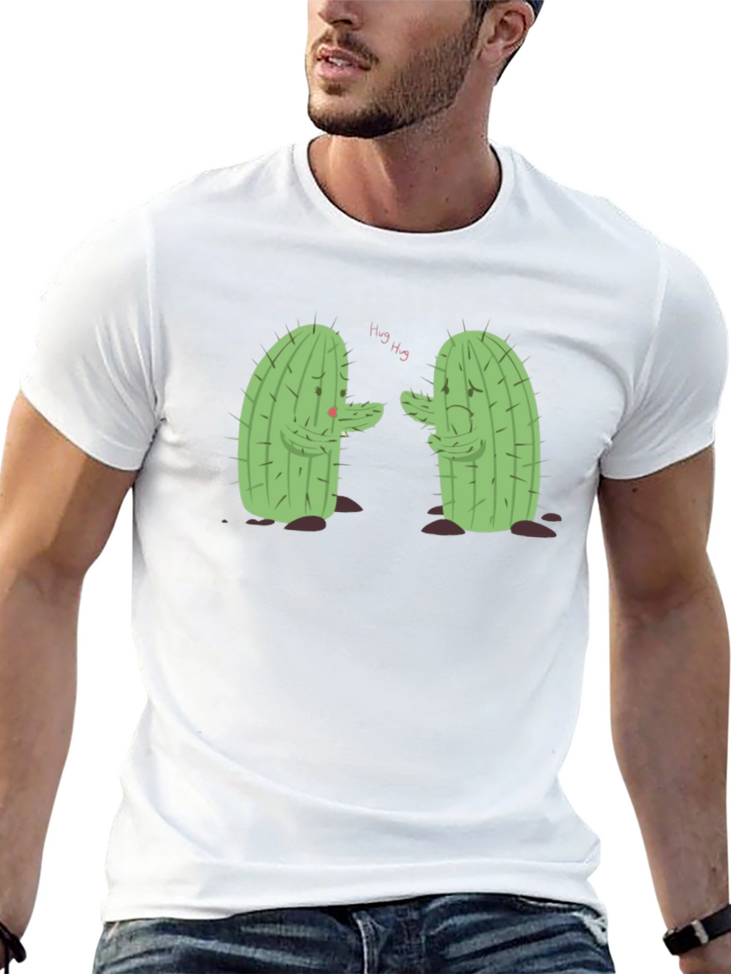 Sad Cactus Hug T-Shirt - Funny Graphic Tee