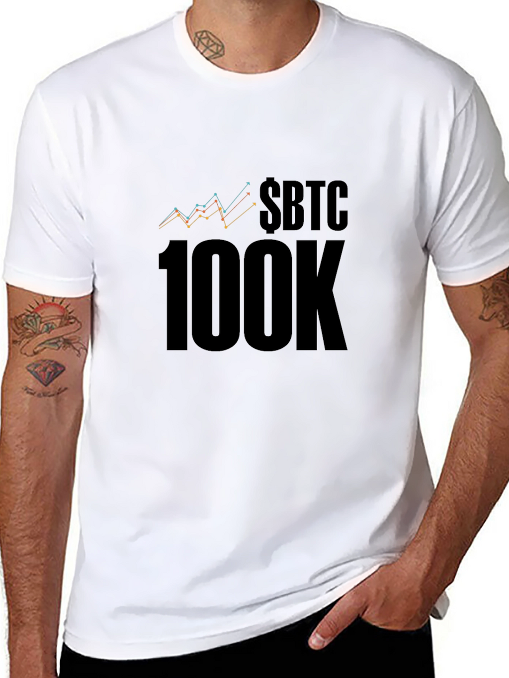 $BTC 100K T-Shirt - Crypto Bitcoin HODL