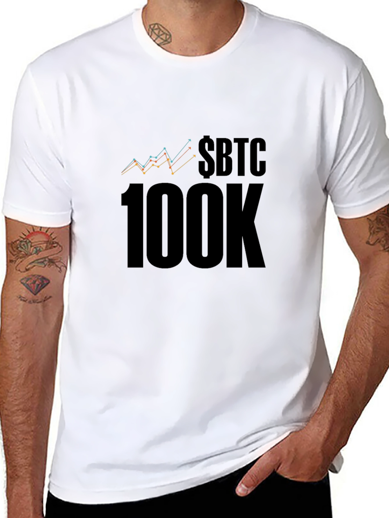 $BTC 100K T-Shirt - Crypto Bitcoin HODL