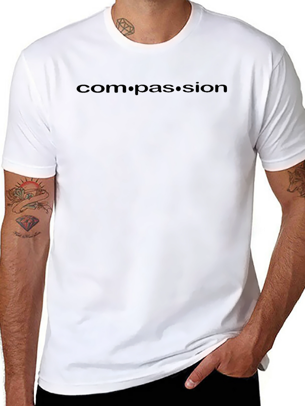 Compassion Black Crew Neck T-Shirt