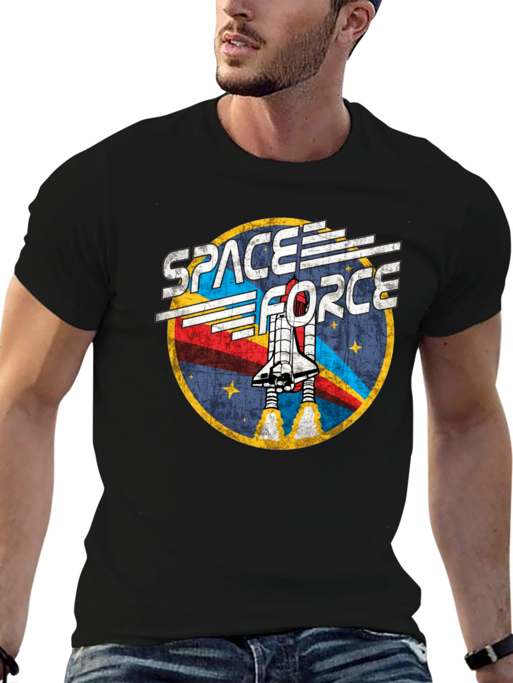 Space Force Graphic T-Shirt - Rocket Launch Design