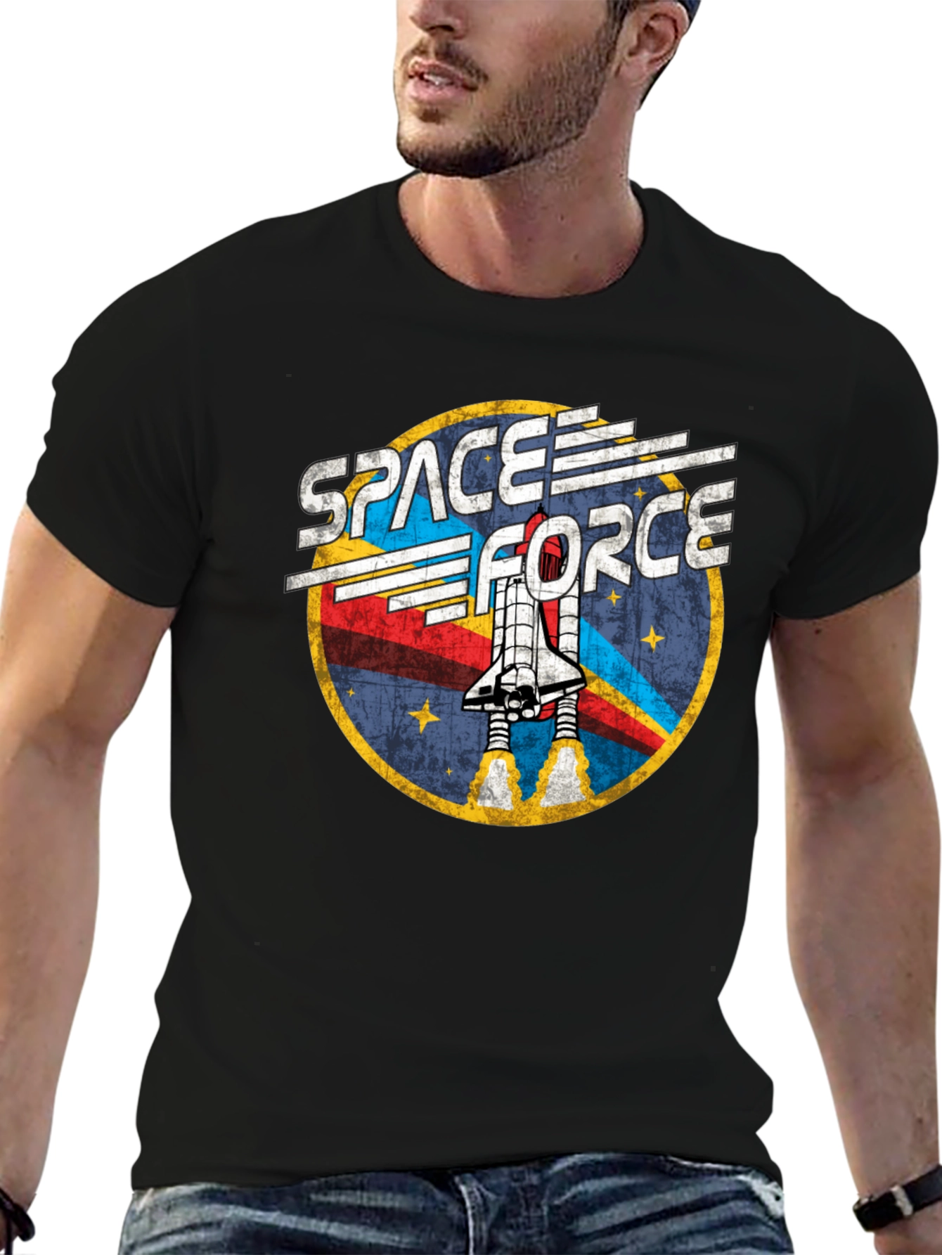 Space Force Graphic T-Shirt - Rocket Launch Design