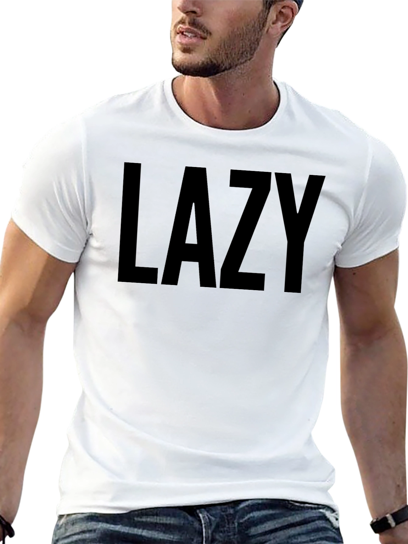 Lazy Graphic Tee - Black Comfort Fit T-Shirt