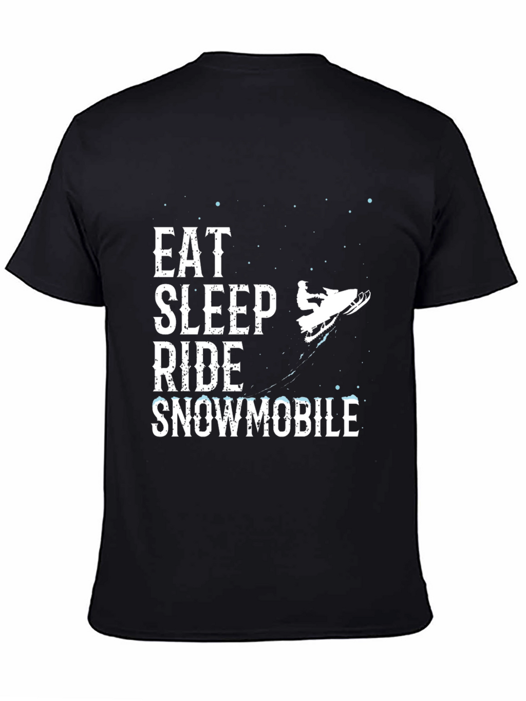 Eat Sleep Ride Snowmobile Black Graphic Tee