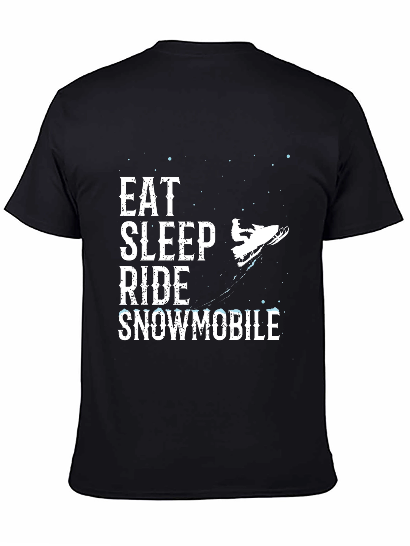 Eat Sleep Ride Snowmobile Black Graphic Tee