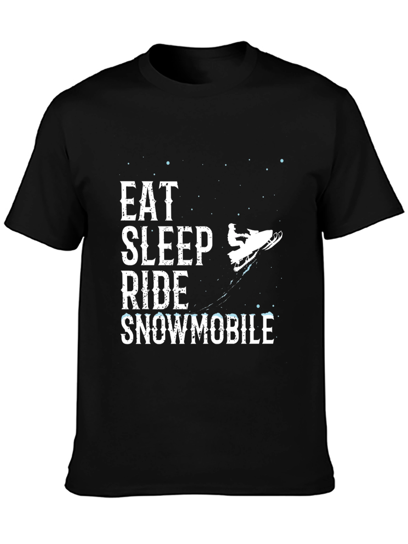 Eat Sleep Ride Snowmobile Black Graphic Tee