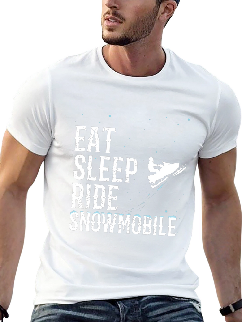 Eat Sleep Ride Snowmobile Black Graphic Tee