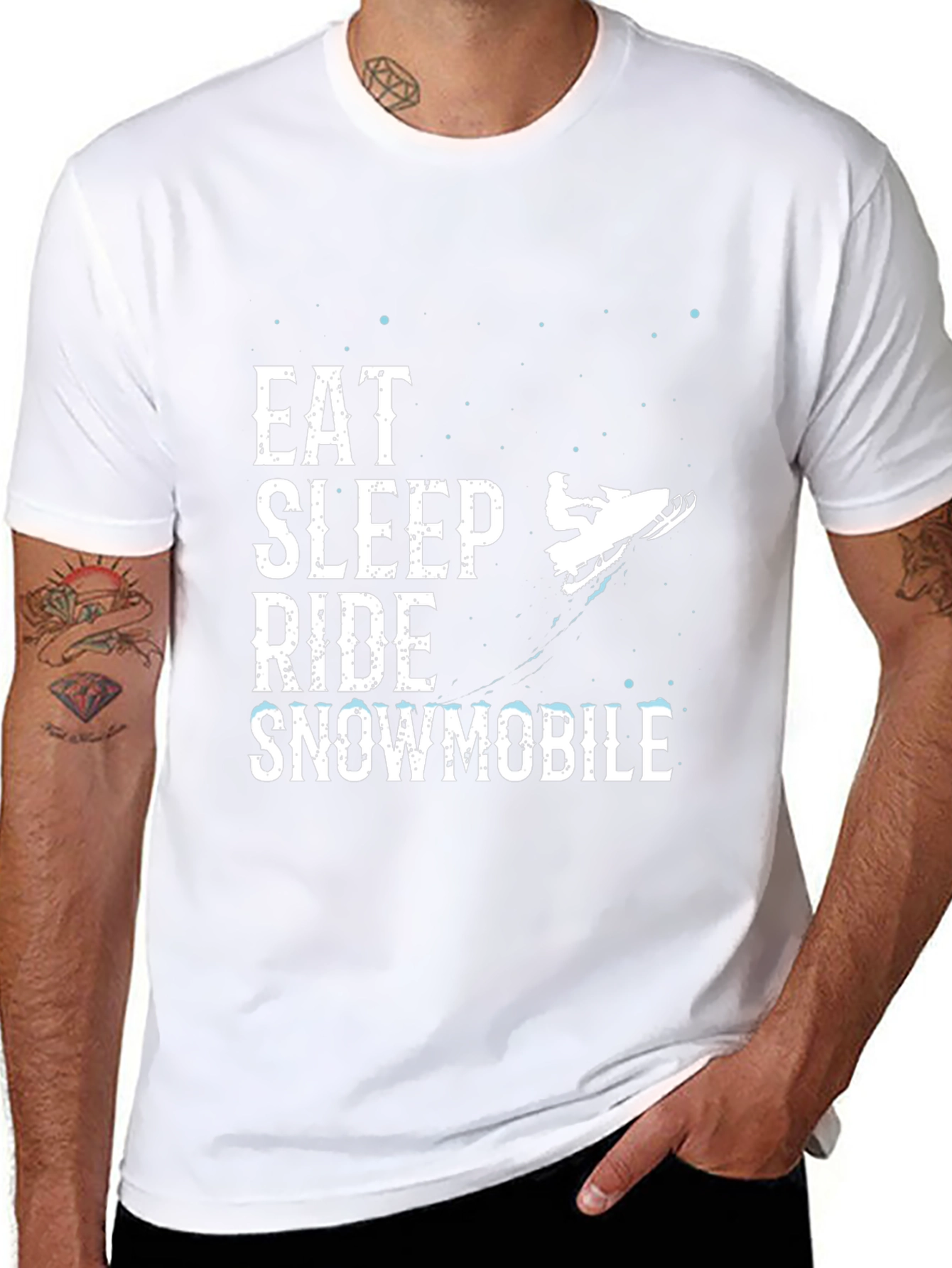 Eat Sleep Ride Snowmobile Black Graphic Tee