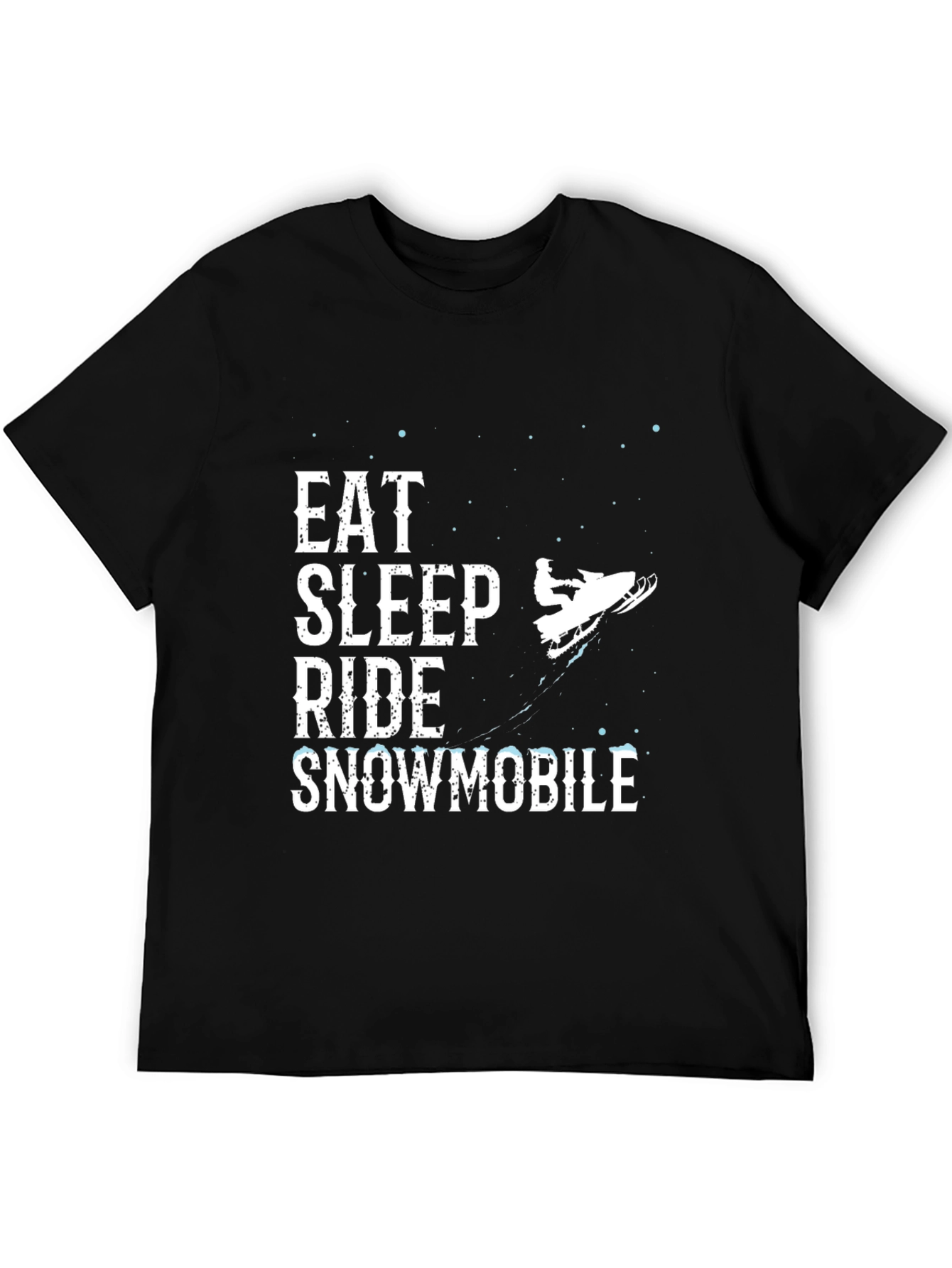 Eat Sleep Ride Snowmobile Black Graphic Tee