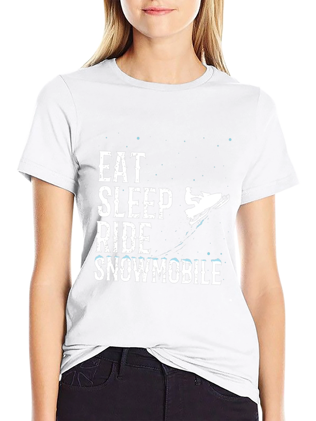 Eat Sleep Ride Snowmobile Black Graphic Tee