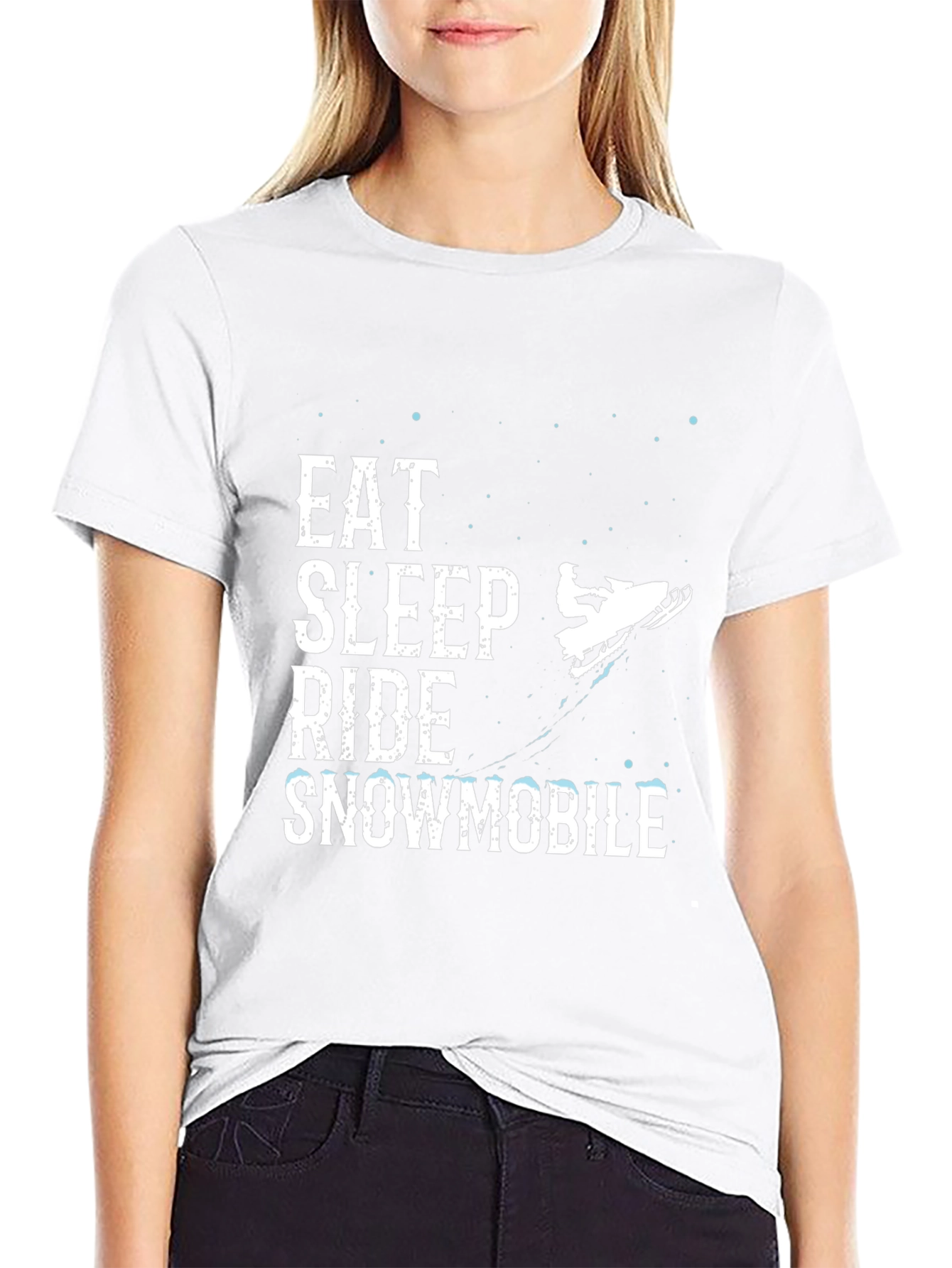 Eat Sleep Ride Snowmobile Black Graphic Tee