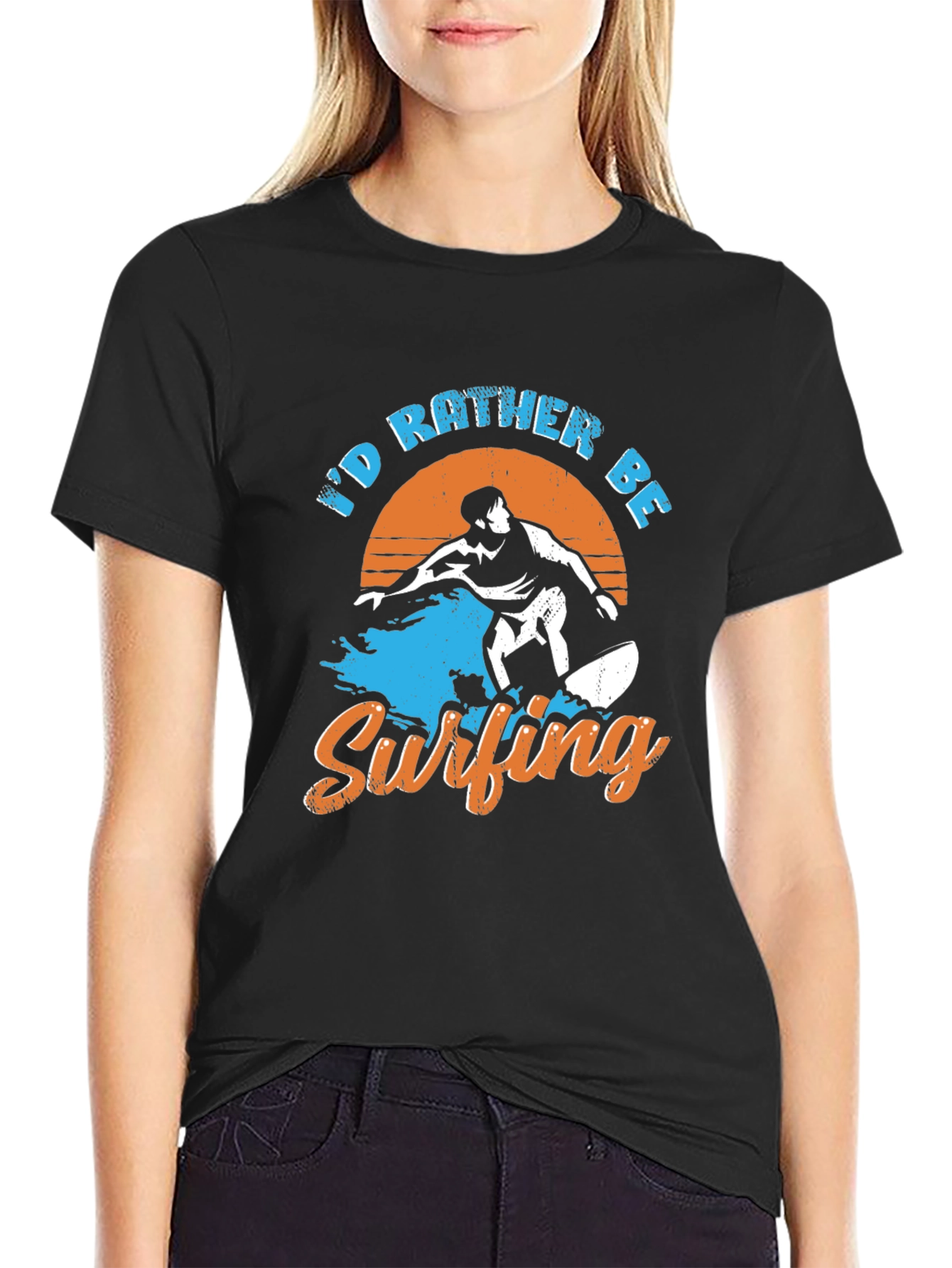 Id Rather Be Surfing Graphic Tee - Cool Surfer Design
