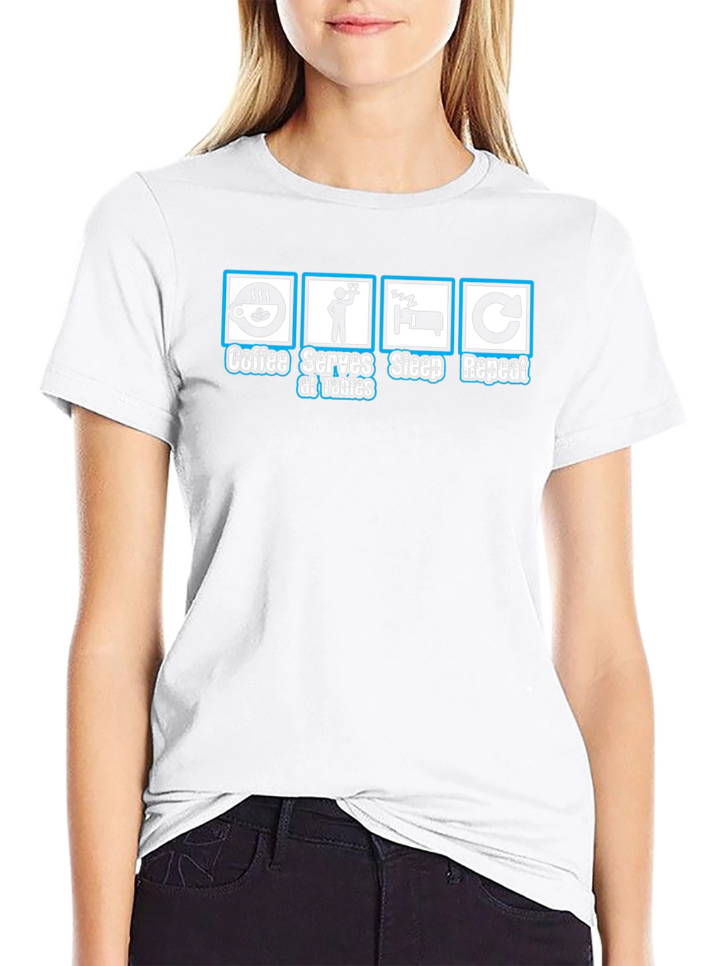 Coffee Serves Sleep Repeat Graphic T-Shirt