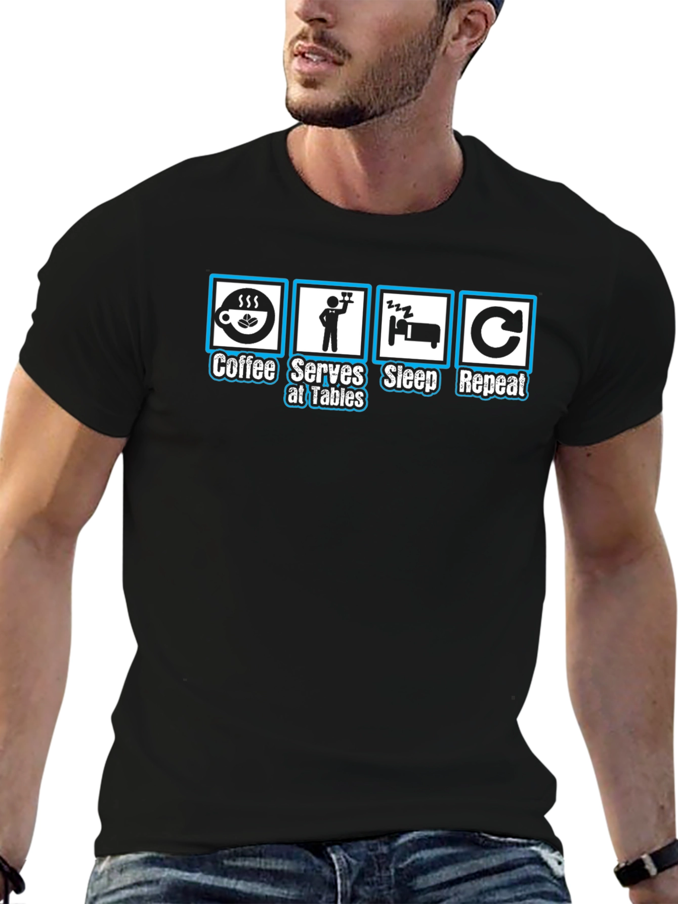 Coffee Serves Sleep Repeat Graphic T-Shirt