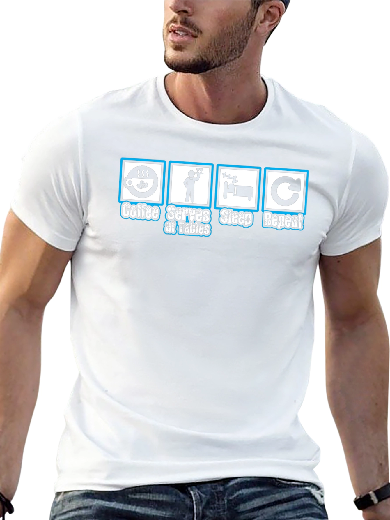 Coffee Serves Sleep Repeat Graphic T-Shirt