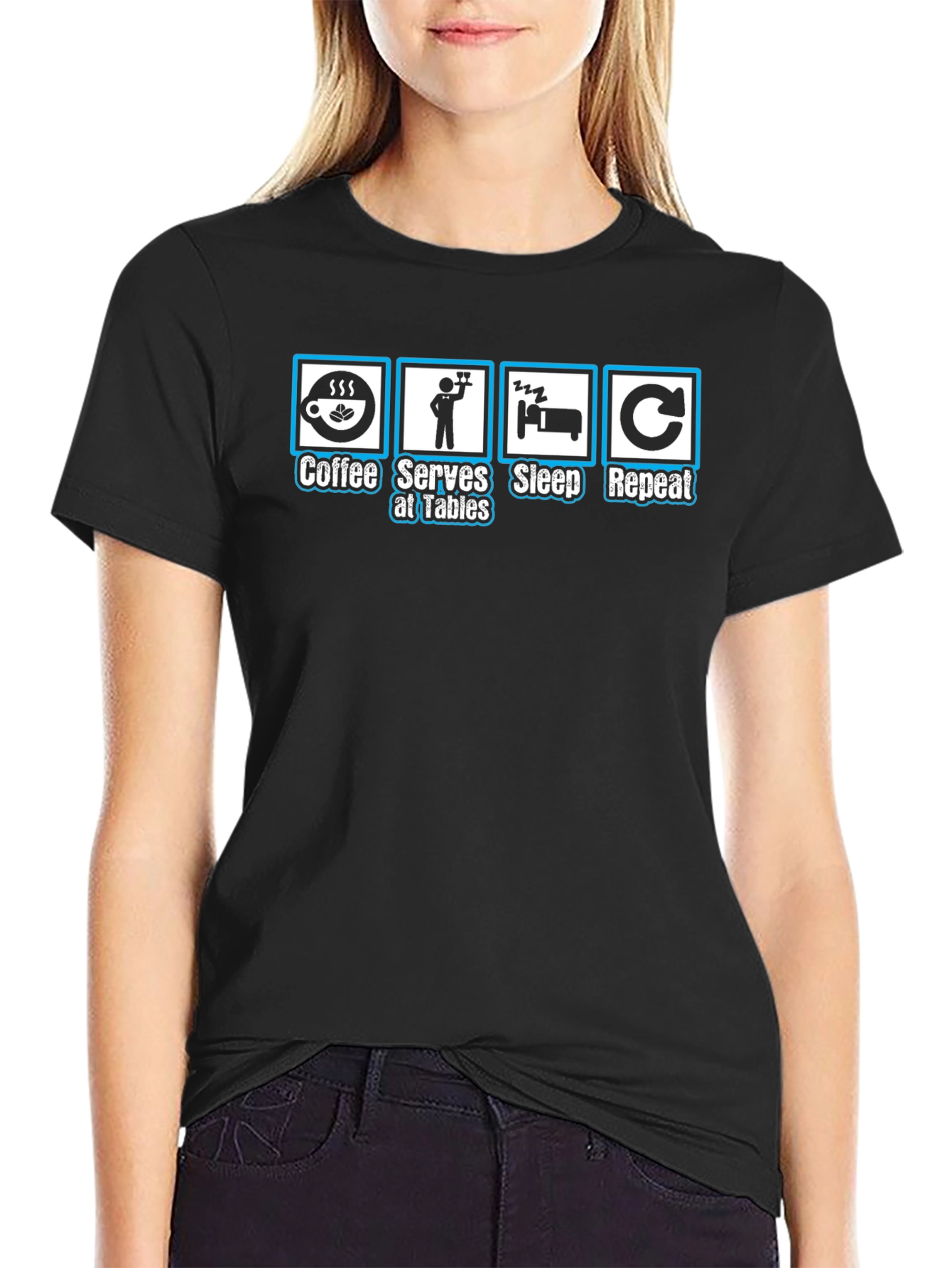 Coffee Serves Sleep Repeat Graphic T-Shirt