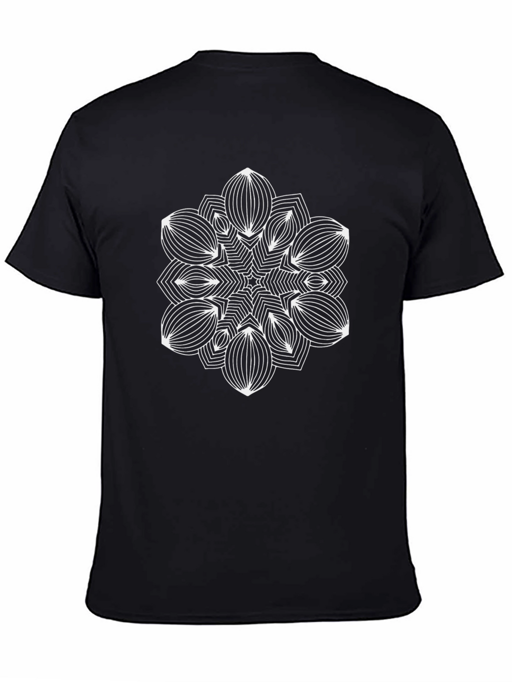 Geometric Mandala Graphic Tee - Black