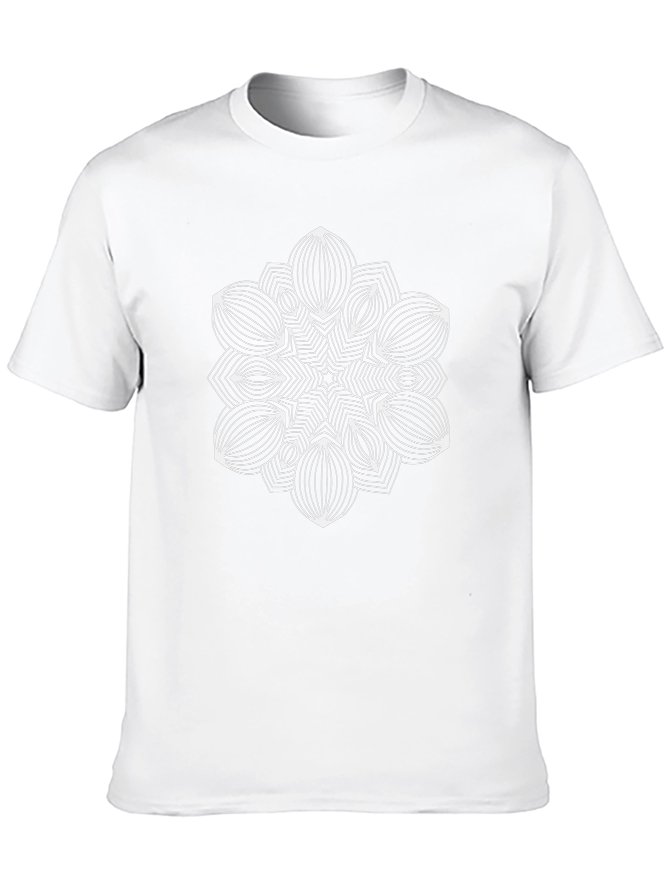 Geometric Mandala Graphic Tee - Black