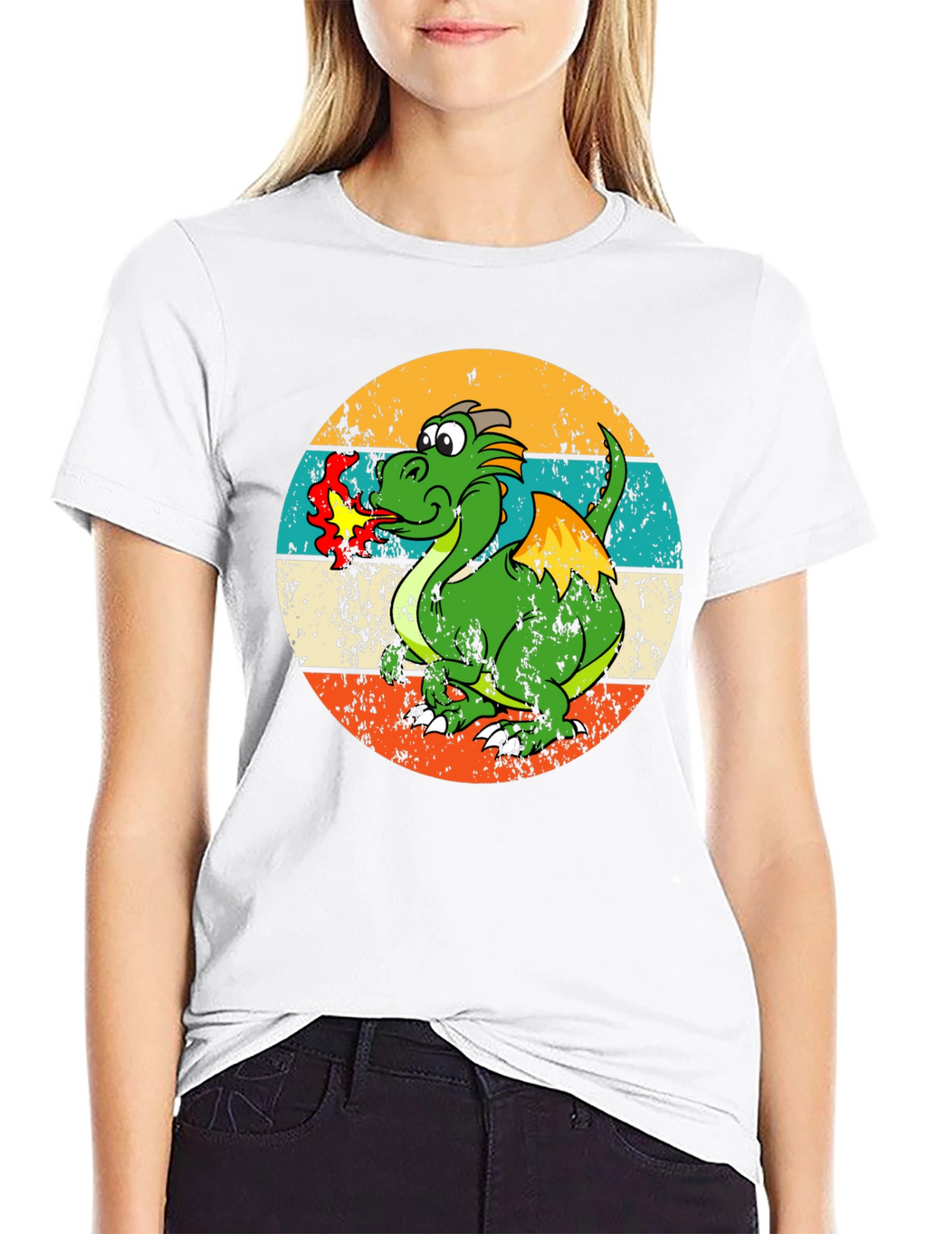 Retro Dragon Graphic Tee - Mens Black T-Shirt