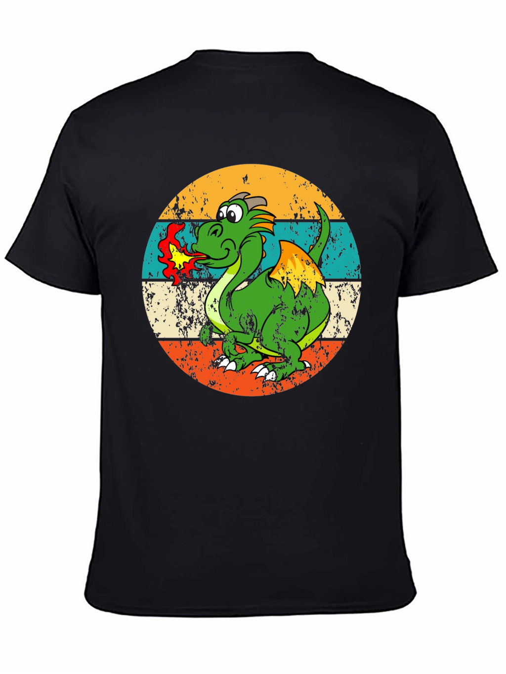 Retro Dragon Graphic Tee - Mens Black T-Shirt