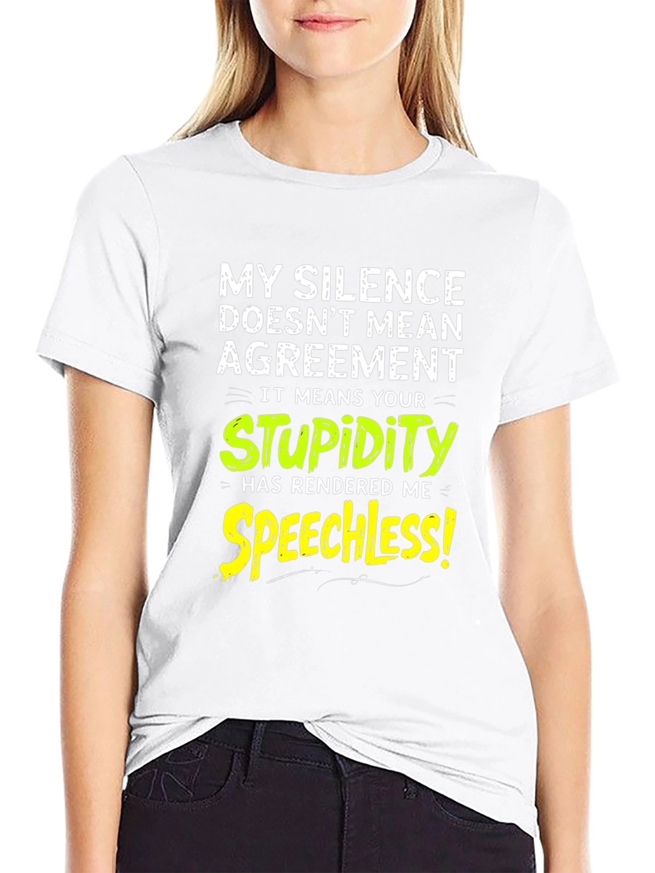 Funny Silence Means Stupidity Graphic T-Shirt