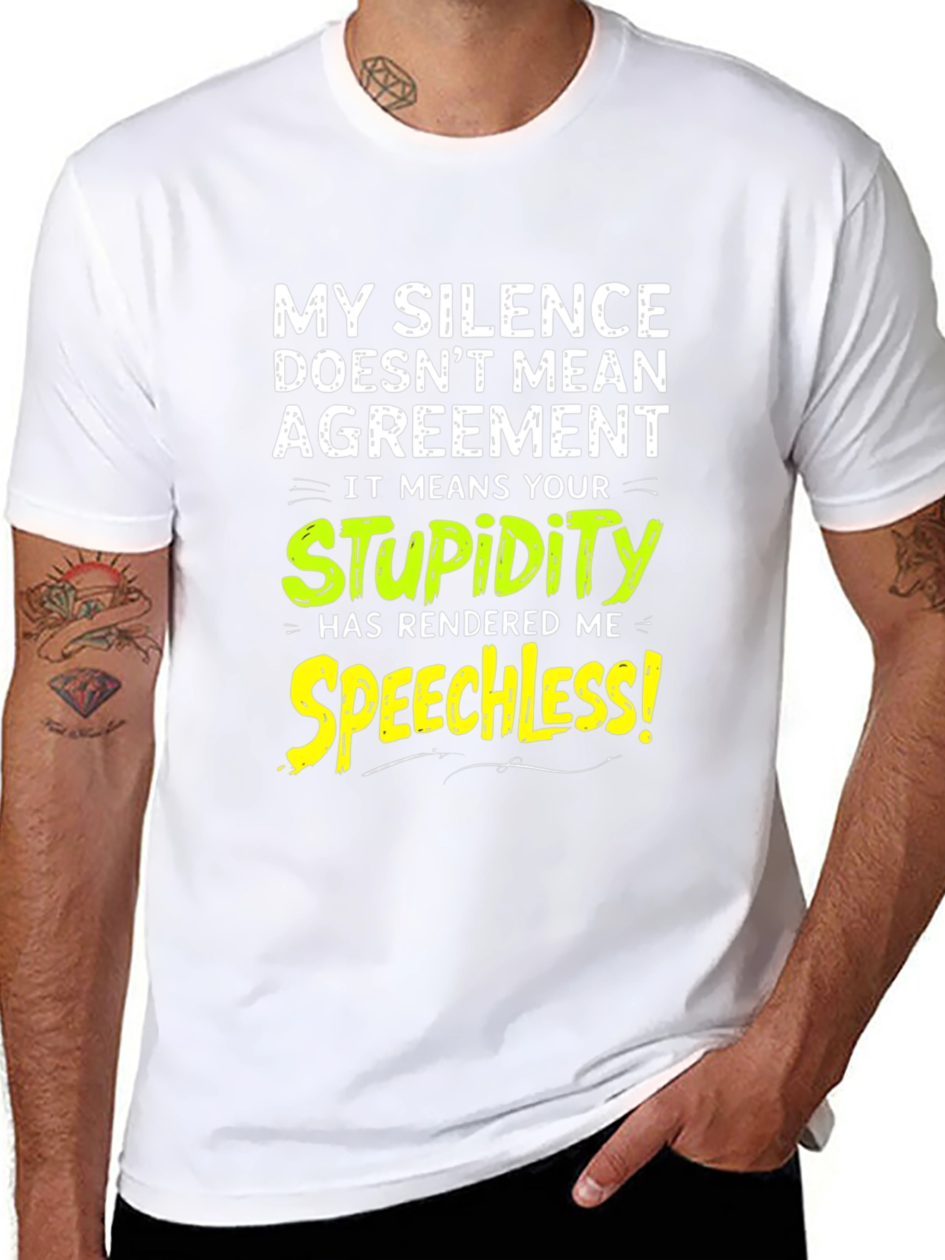 Funny Silence Means Stupidity Graphic T-Shirt