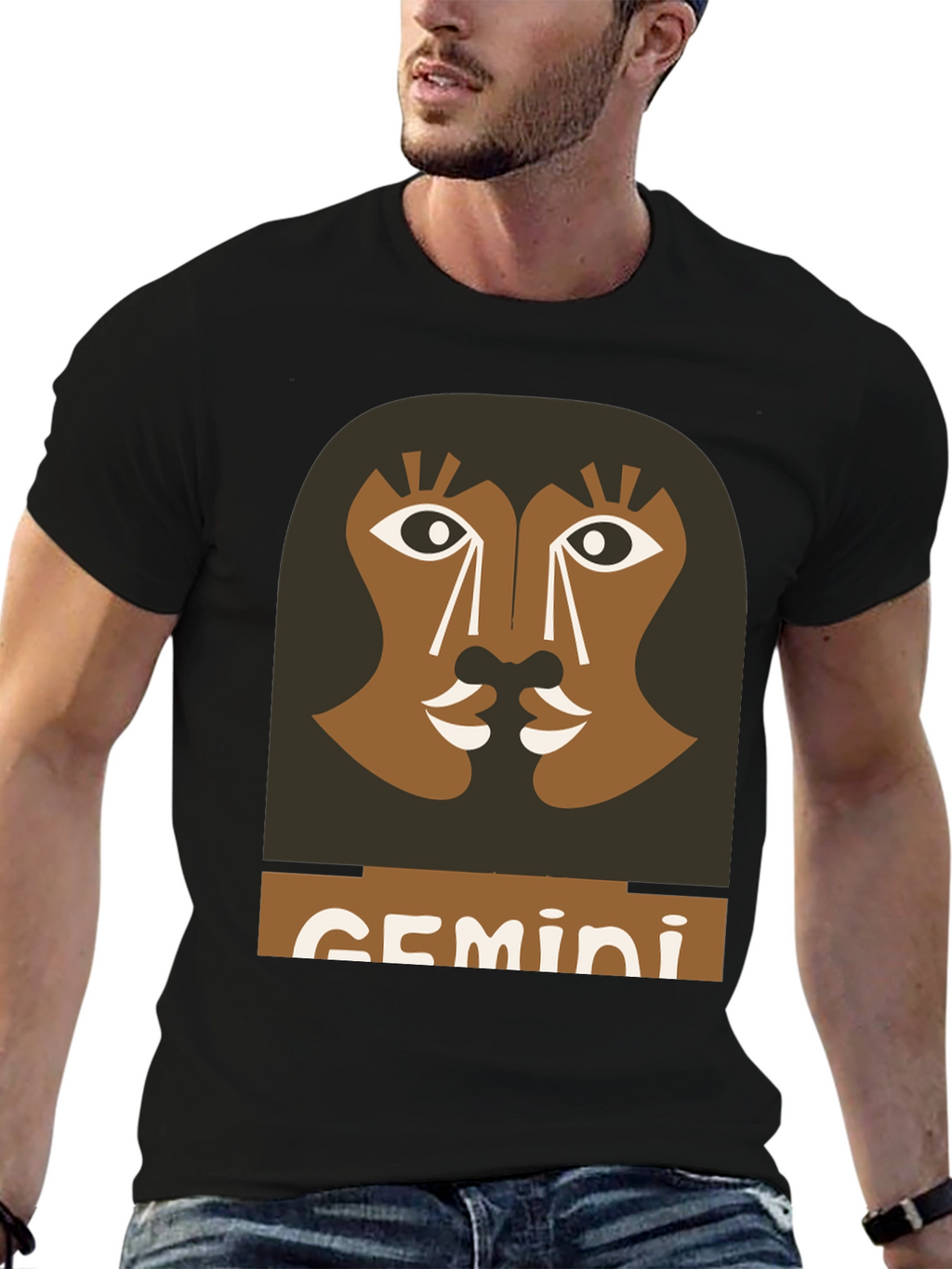Gemini Zodiac Graphic Tee - Black
