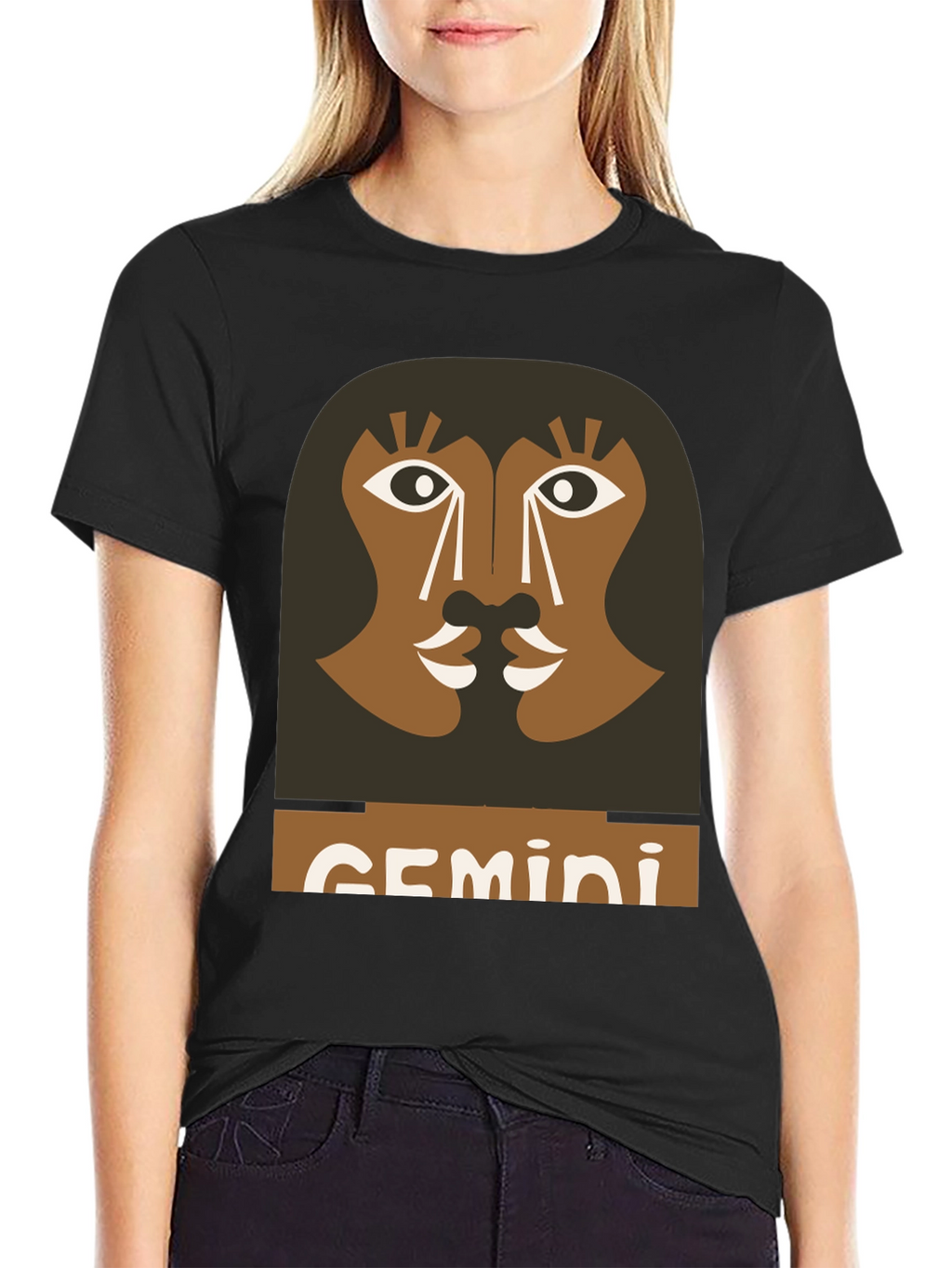 Gemini Zodiac Graphic Tee - Black