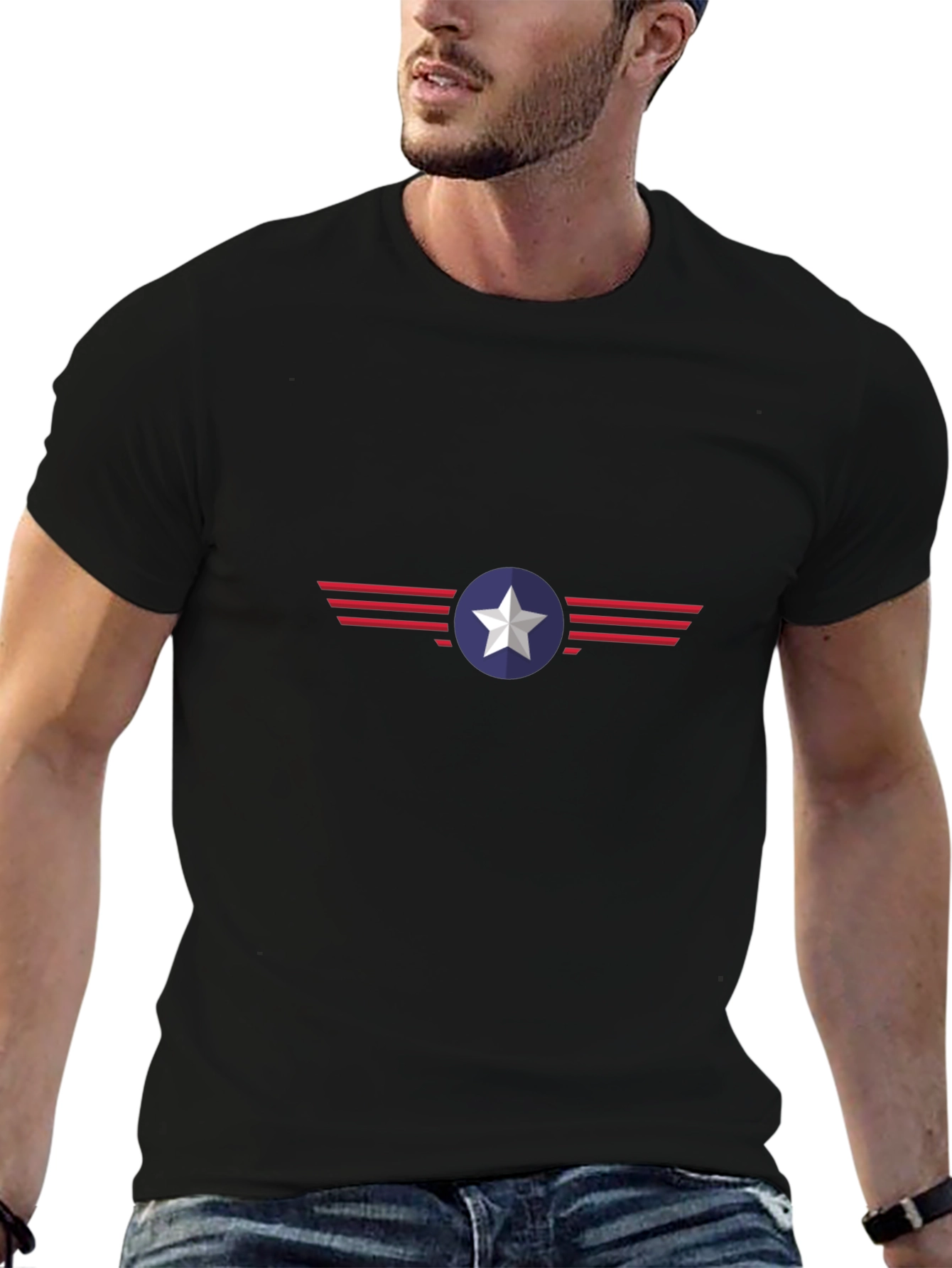 Mens Graphic Tee - Star & Stripes Design