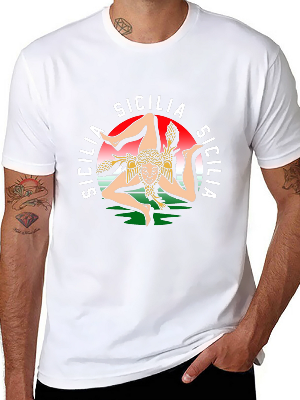 Sicilia Graphic Tee - Italian Pride Black T-Shirt