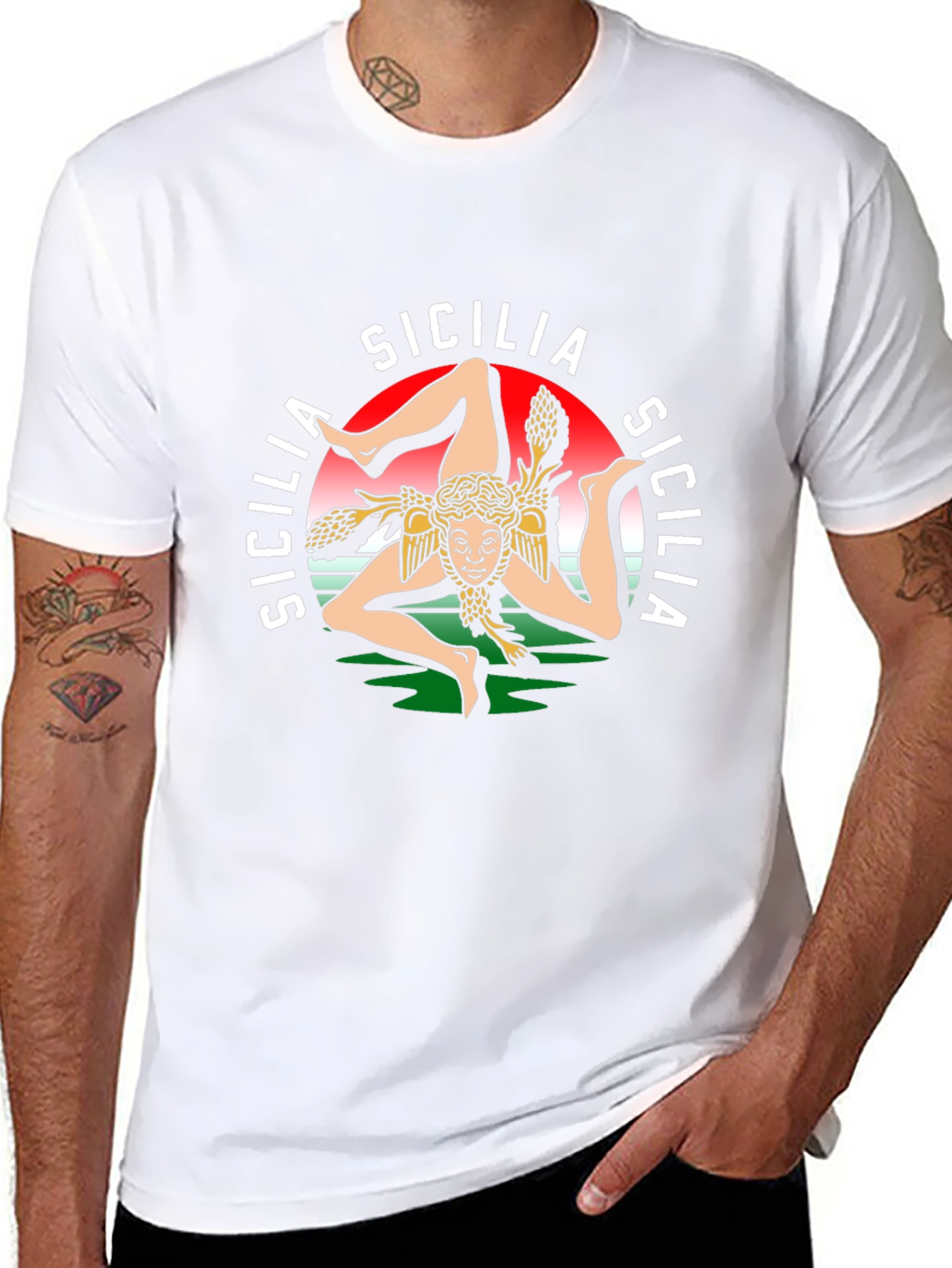 Sicilia Graphic Tee - Italian Pride Black T-Shirt