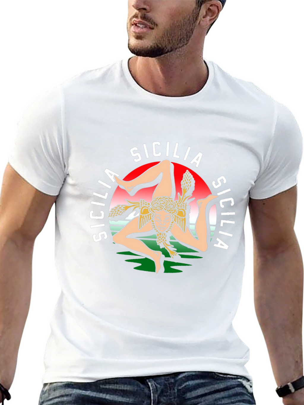 Sicilia Graphic Tee - Italian Pride Black T-Shirt