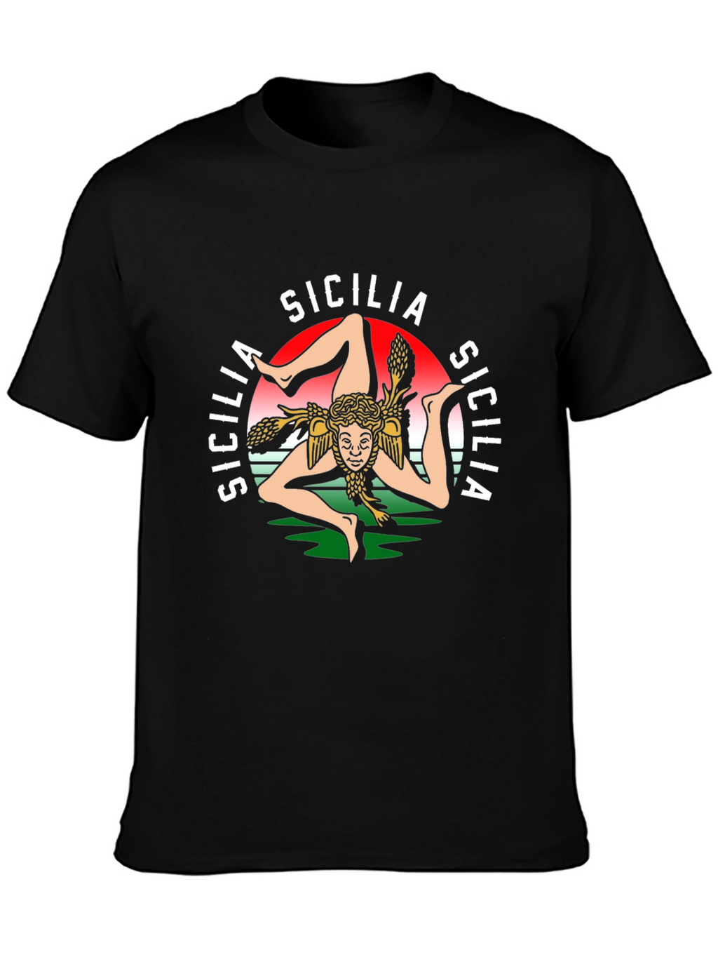Sicilia Graphic Tee - Italian Pride Black T-Shirt