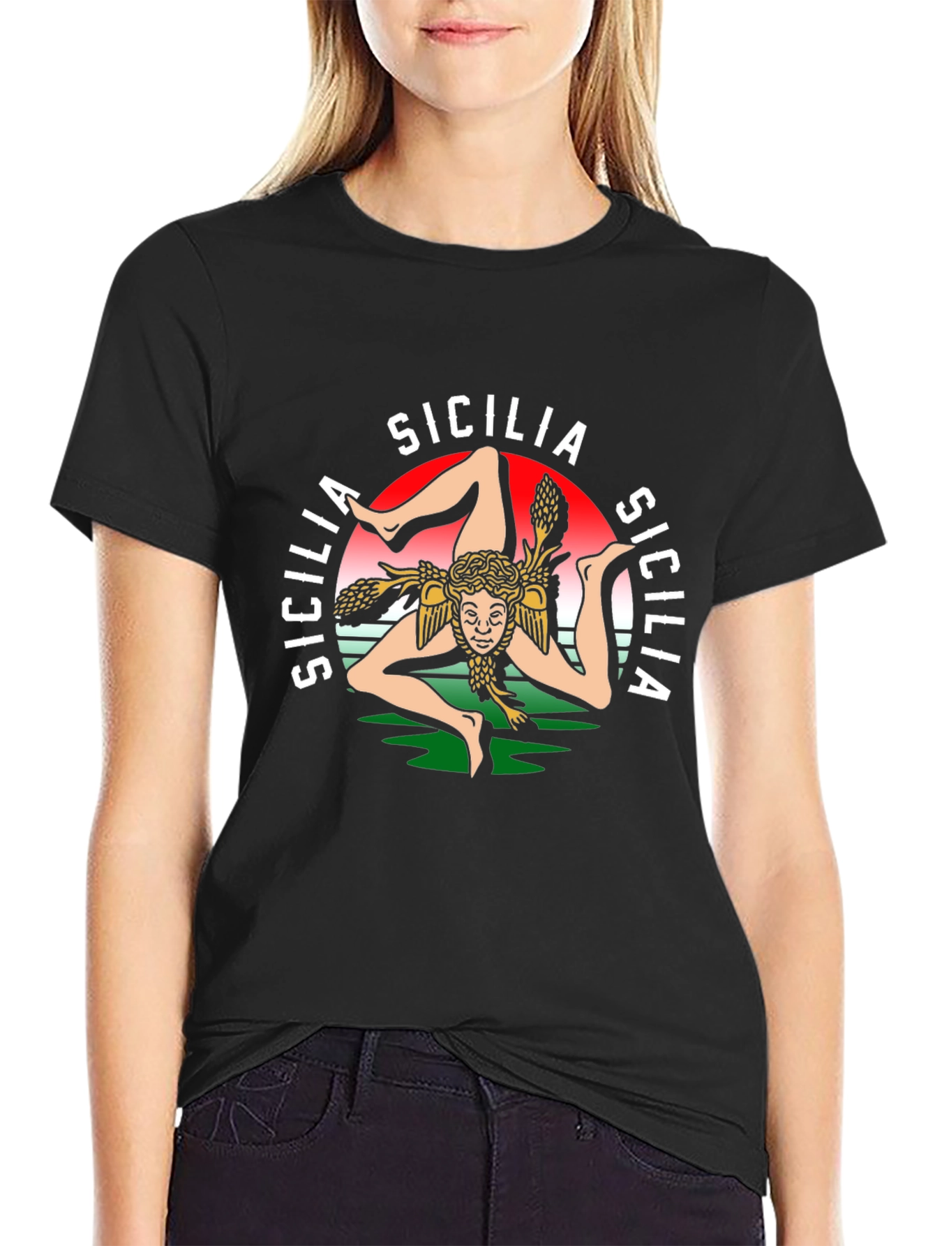 Sicilia Graphic Tee - Italian Pride Black T-Shirt