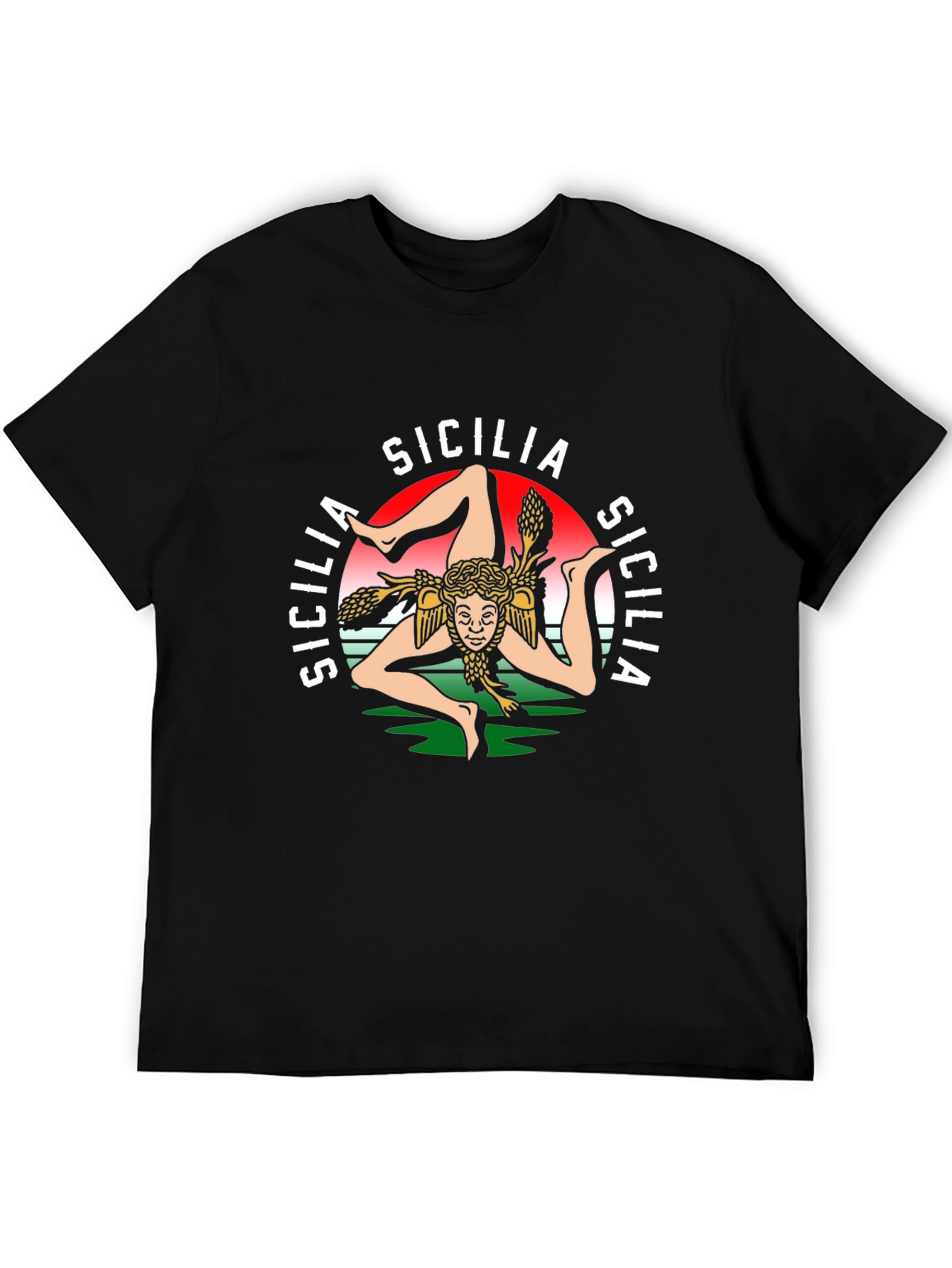 Sicilia Graphic Tee - Italian Pride Black T-Shirt