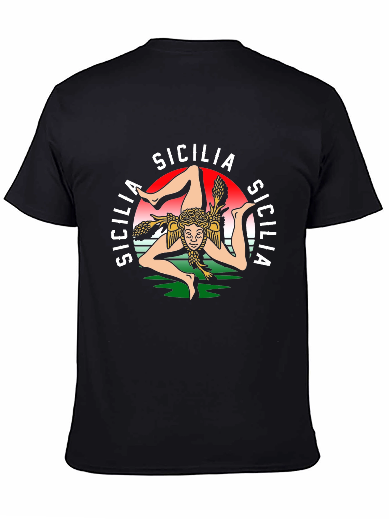 Sicilia Graphic Tee - Italian Pride Black T-Shirt