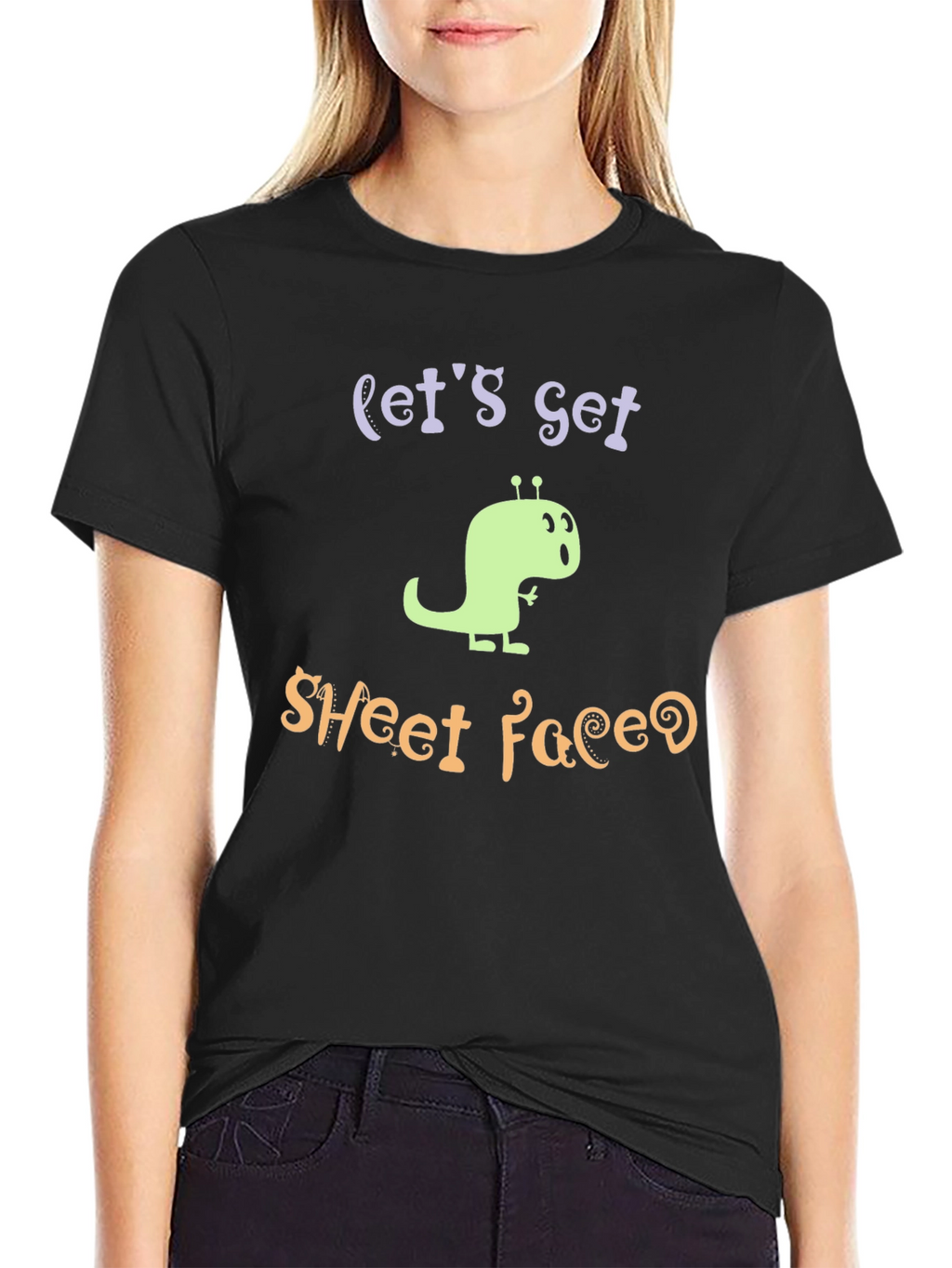 Lets Get Sheet Faced Funny Graphic T-Shirt