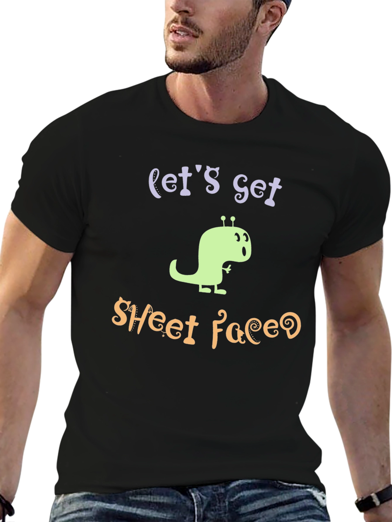Lets Get Sheet Faced Funny Graphic T-Shirt