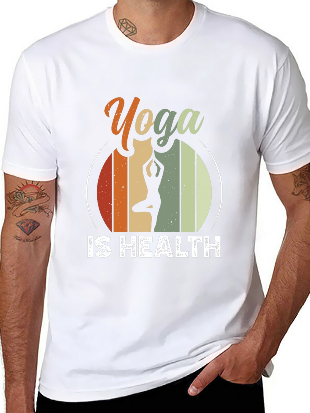 Yoga Is Health T-Shirt - Retro Style