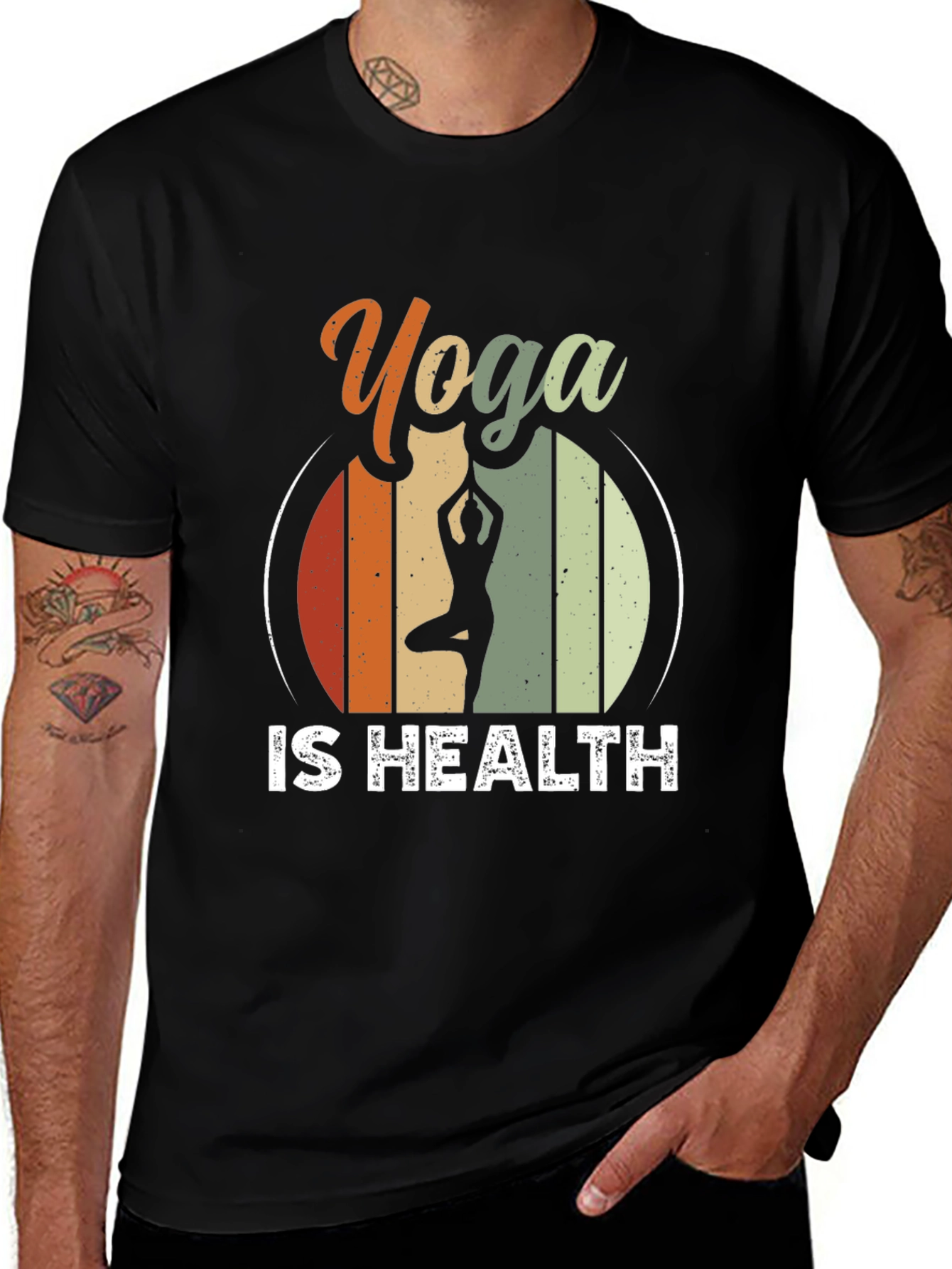 Yoga Is Health T-Shirt - Retro Style