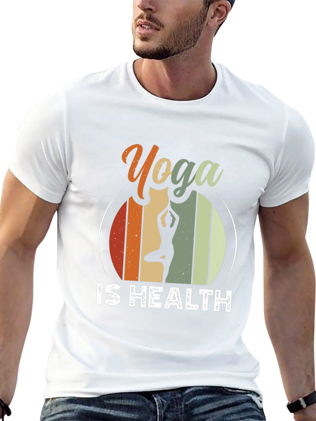 Yoga Is Health T-Shirt - Retro Style