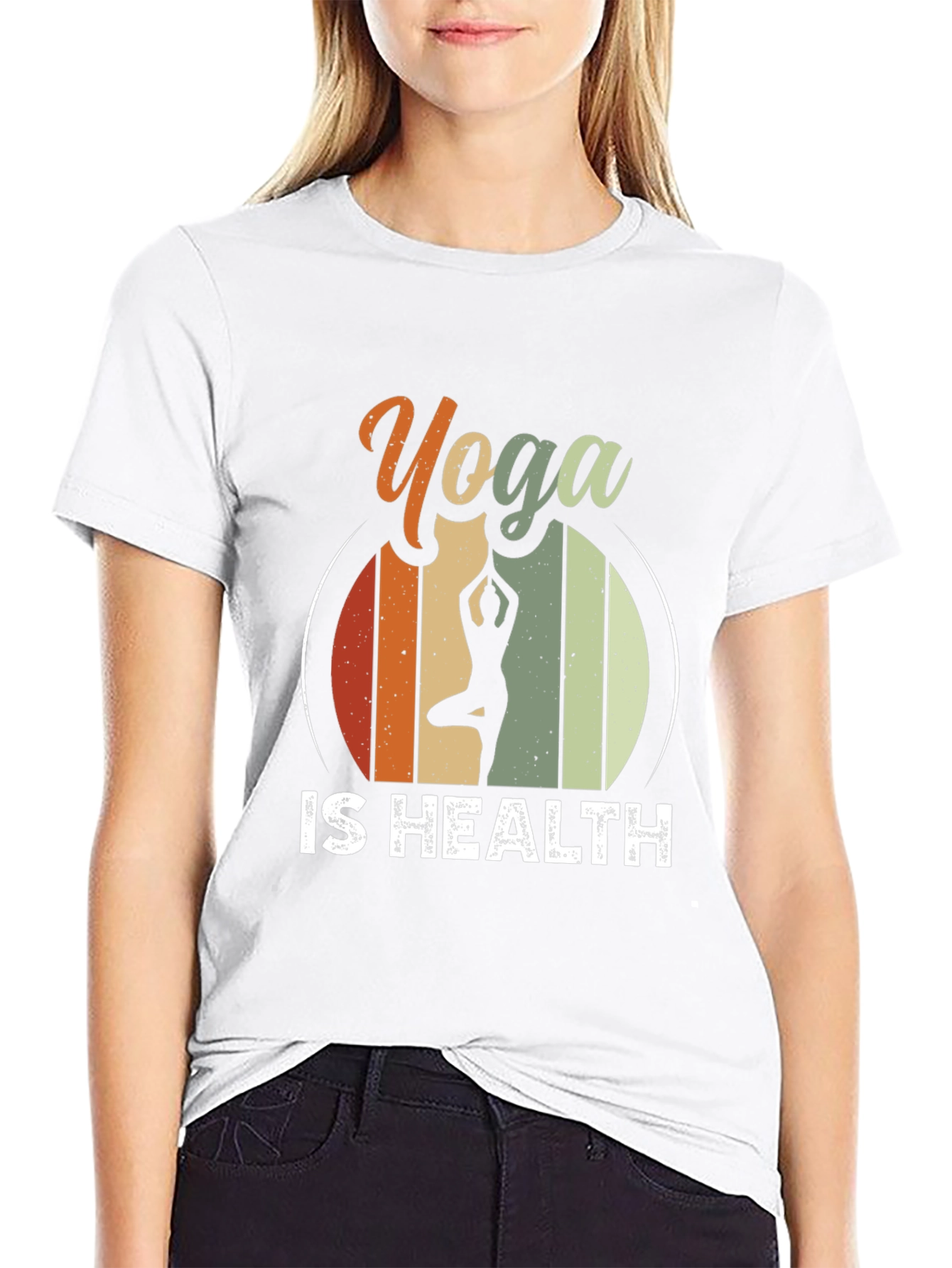 Yoga Is Health T-Shirt - Retro Style