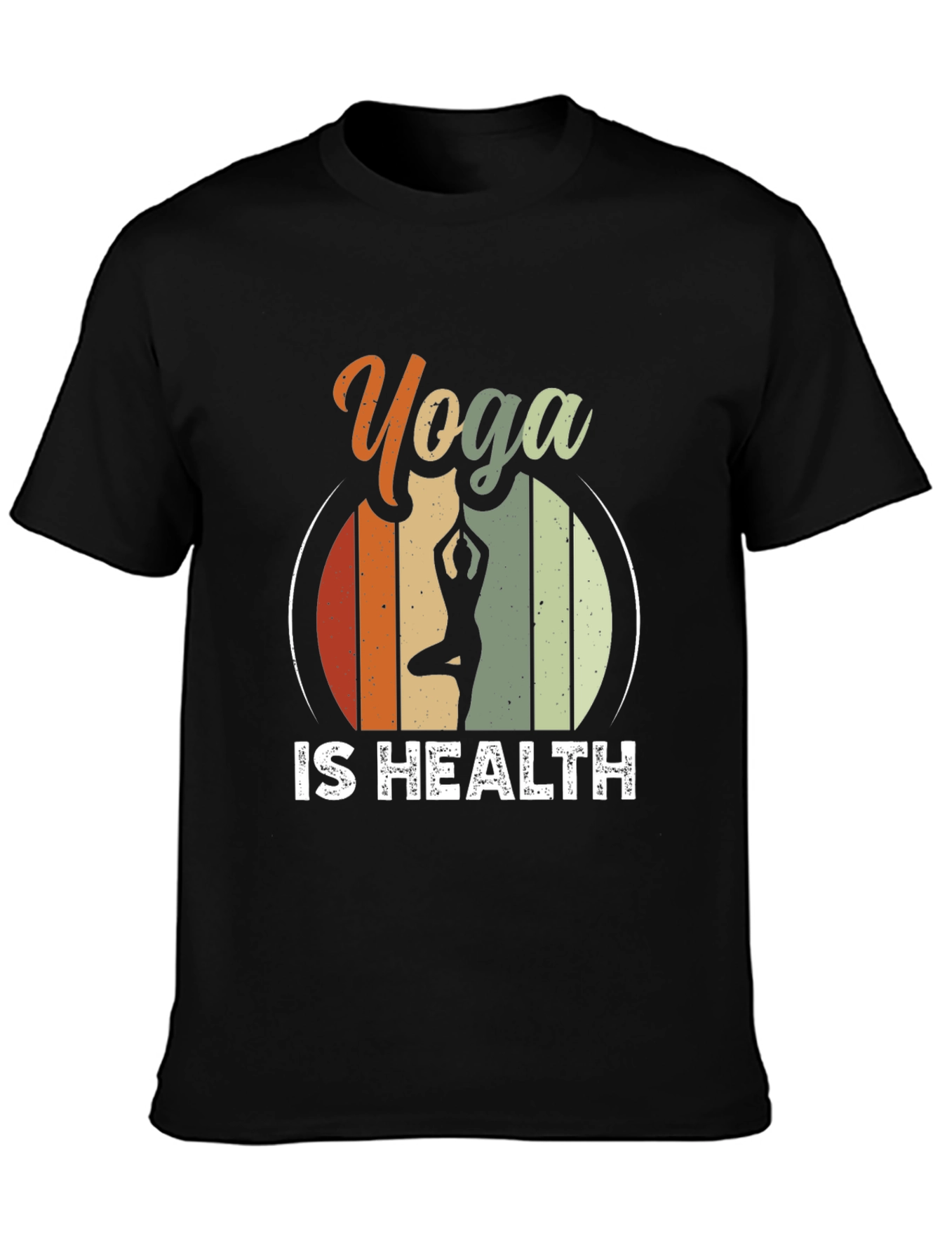 Yoga Is Health T-Shirt - Retro Style