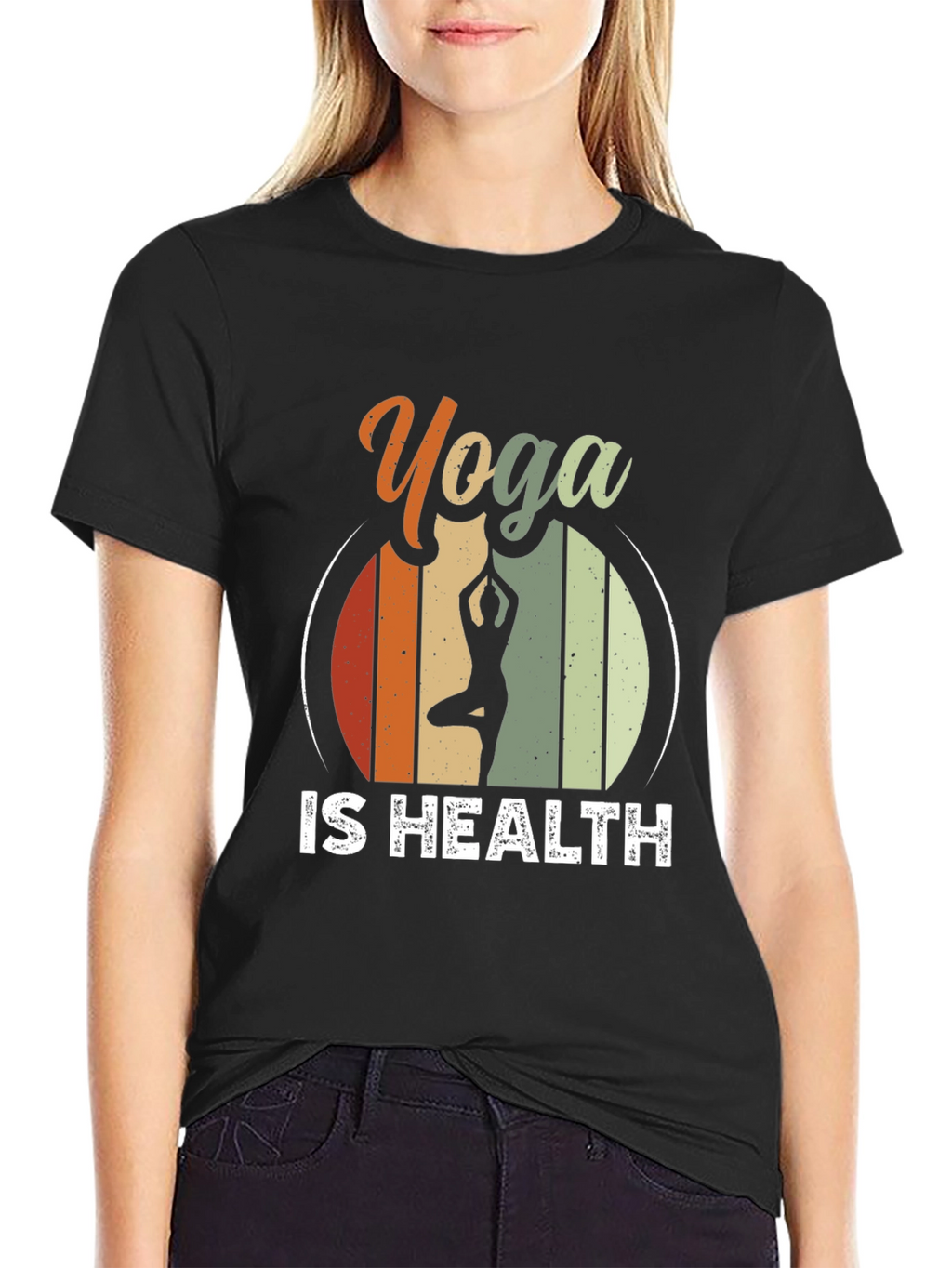 Yoga Is Health T-Shirt - Retro Style