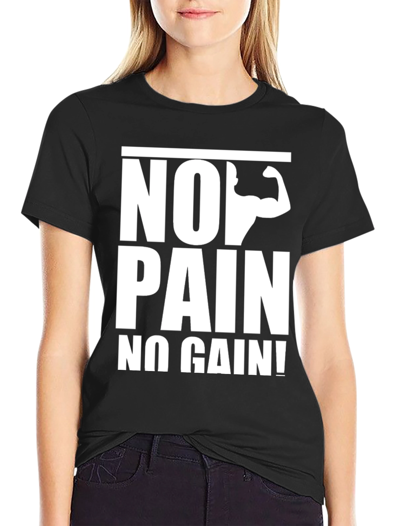 No Pain No Gain Graphic T-Shirt - Gym Workout Motivation