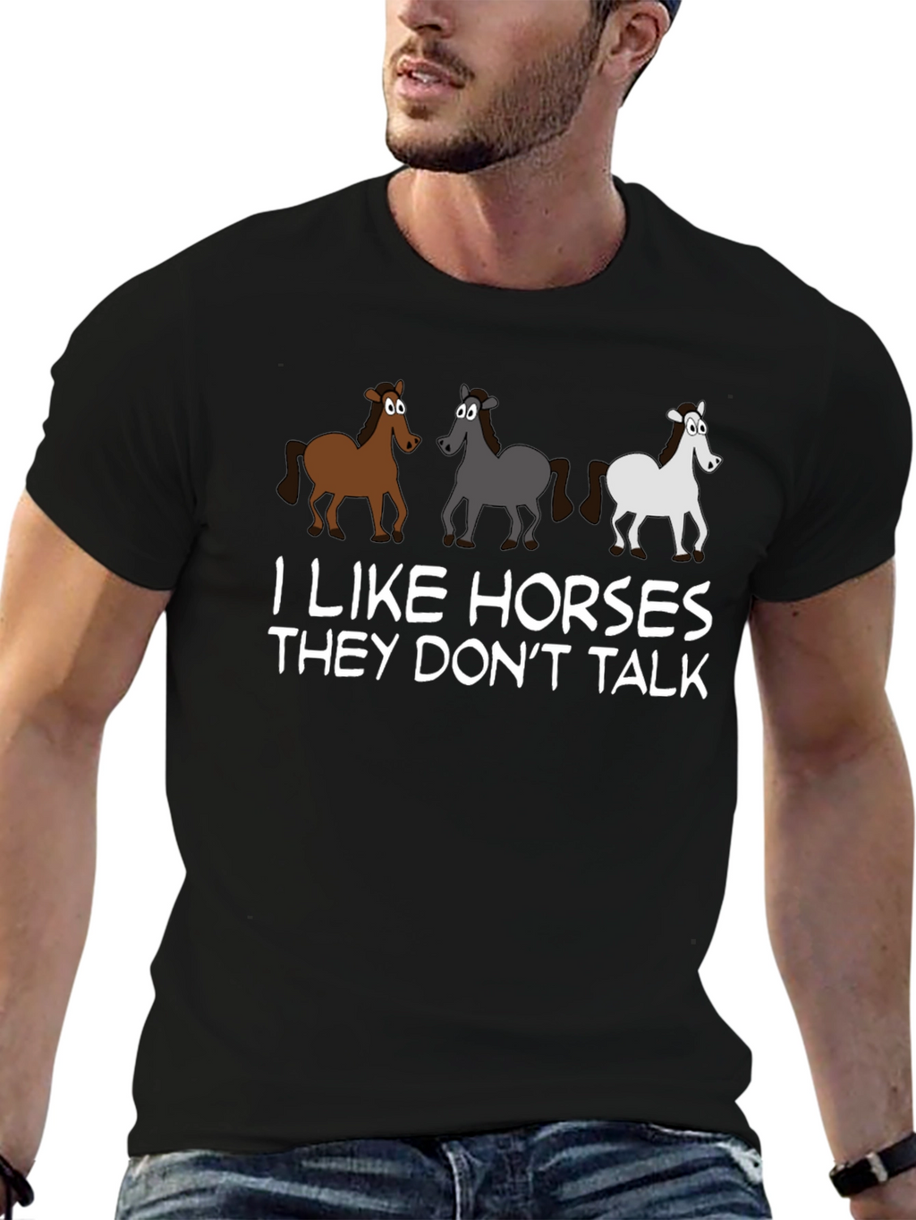I Like Horses Funny Graphic Tee