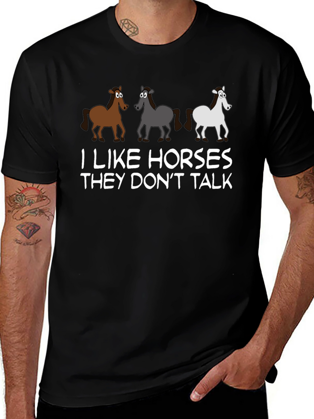 I Like Horses Funny Graphic Tee