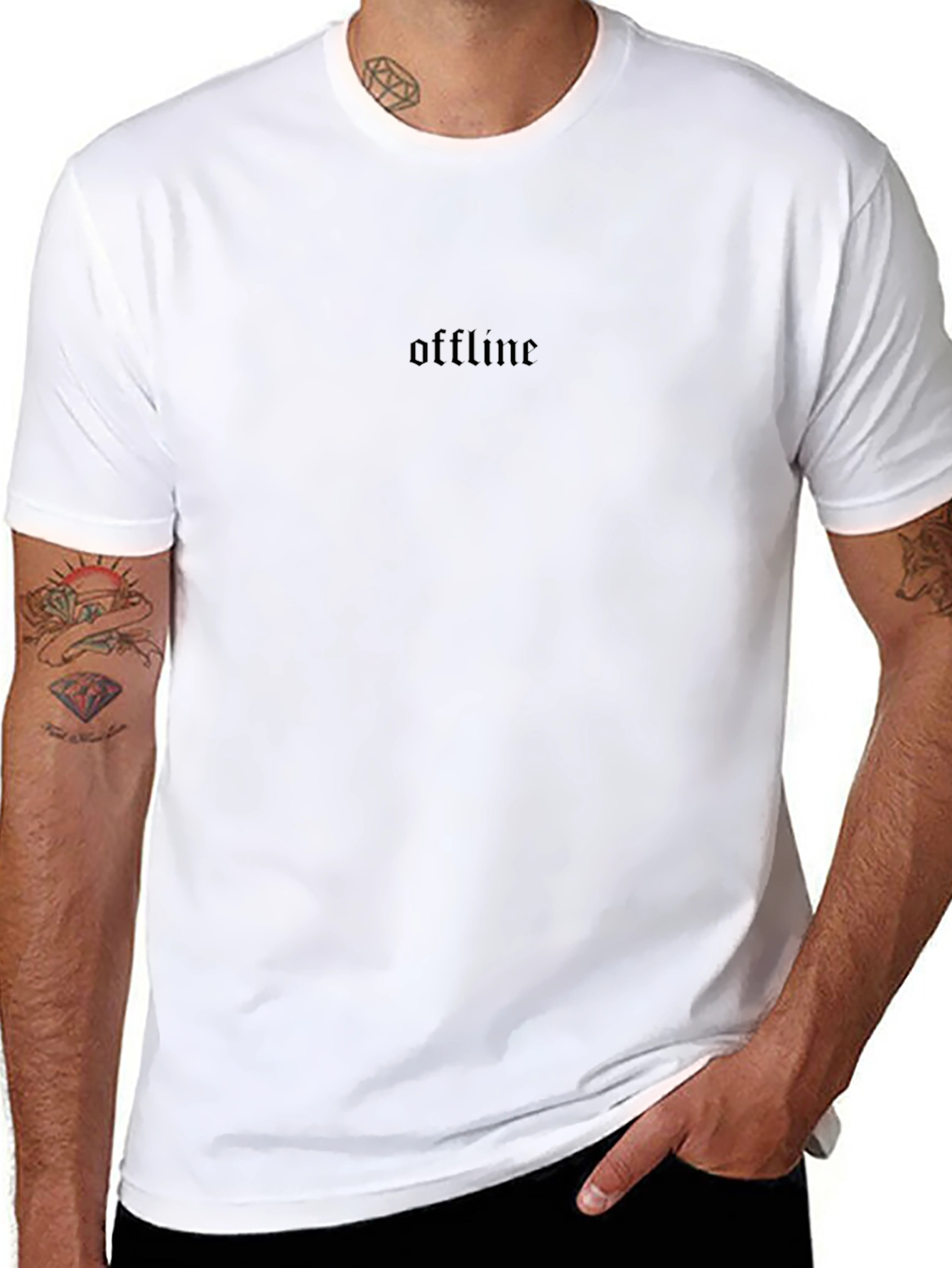 Offline Graphic Black T-Shirt