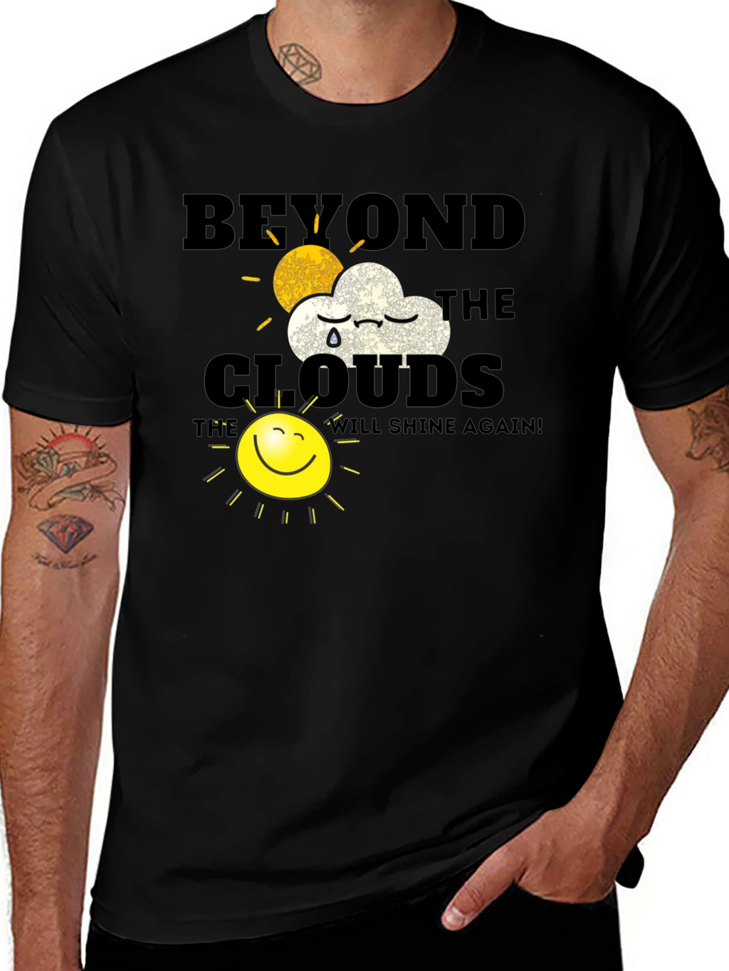Beyond The Clouds Graphic T-Shirt - Inspirational Design