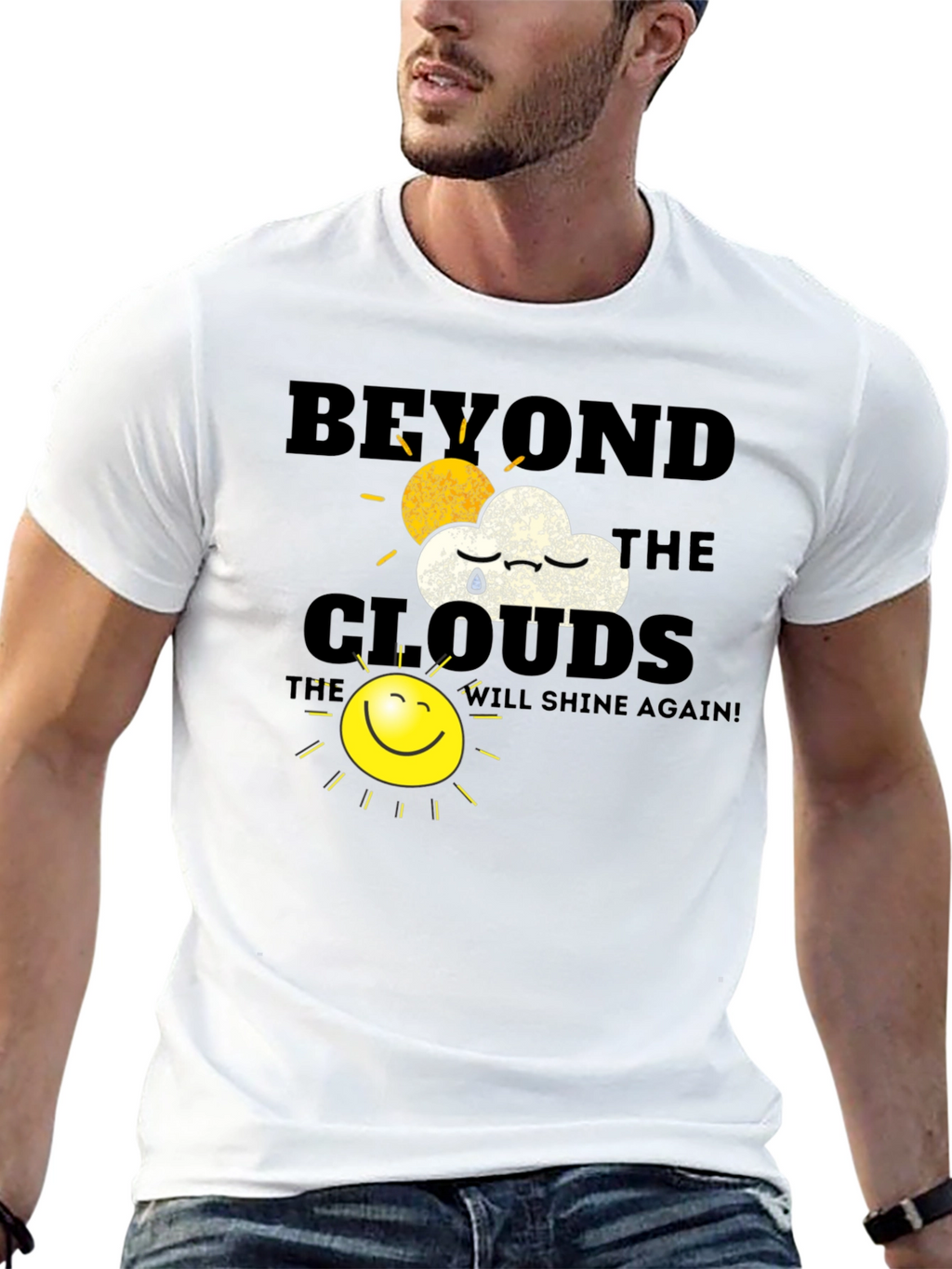 Beyond The Clouds Graphic T-Shirt - Inspirational Design